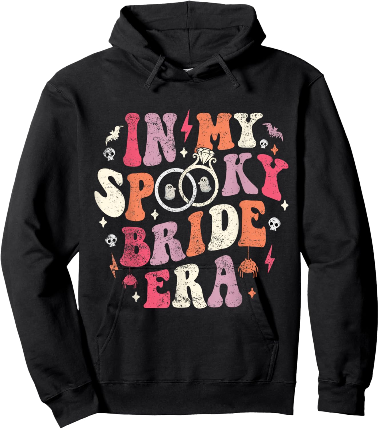 In My Spooky Bride Era Halloween Bride Wedding Bachelorette Hoodie - Hoodie | Black