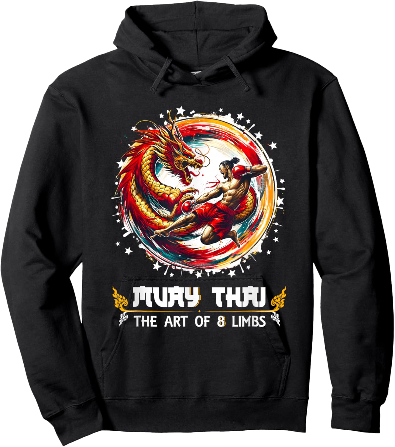 MMA Thai Boxing Art of Eight Limbs Combat Muay Thai Hoodie - Hoodie | Black
