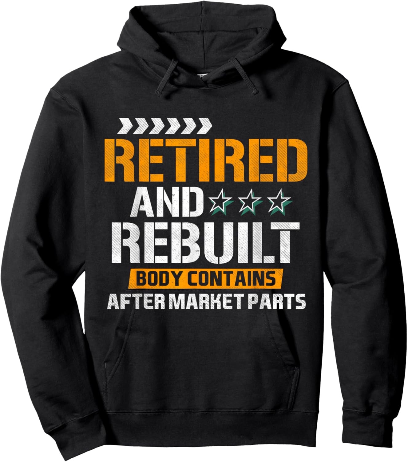 Vintage Retired And Rebuilt Hip Knee Replacement Retirement Hoodie - Hoodie | Black