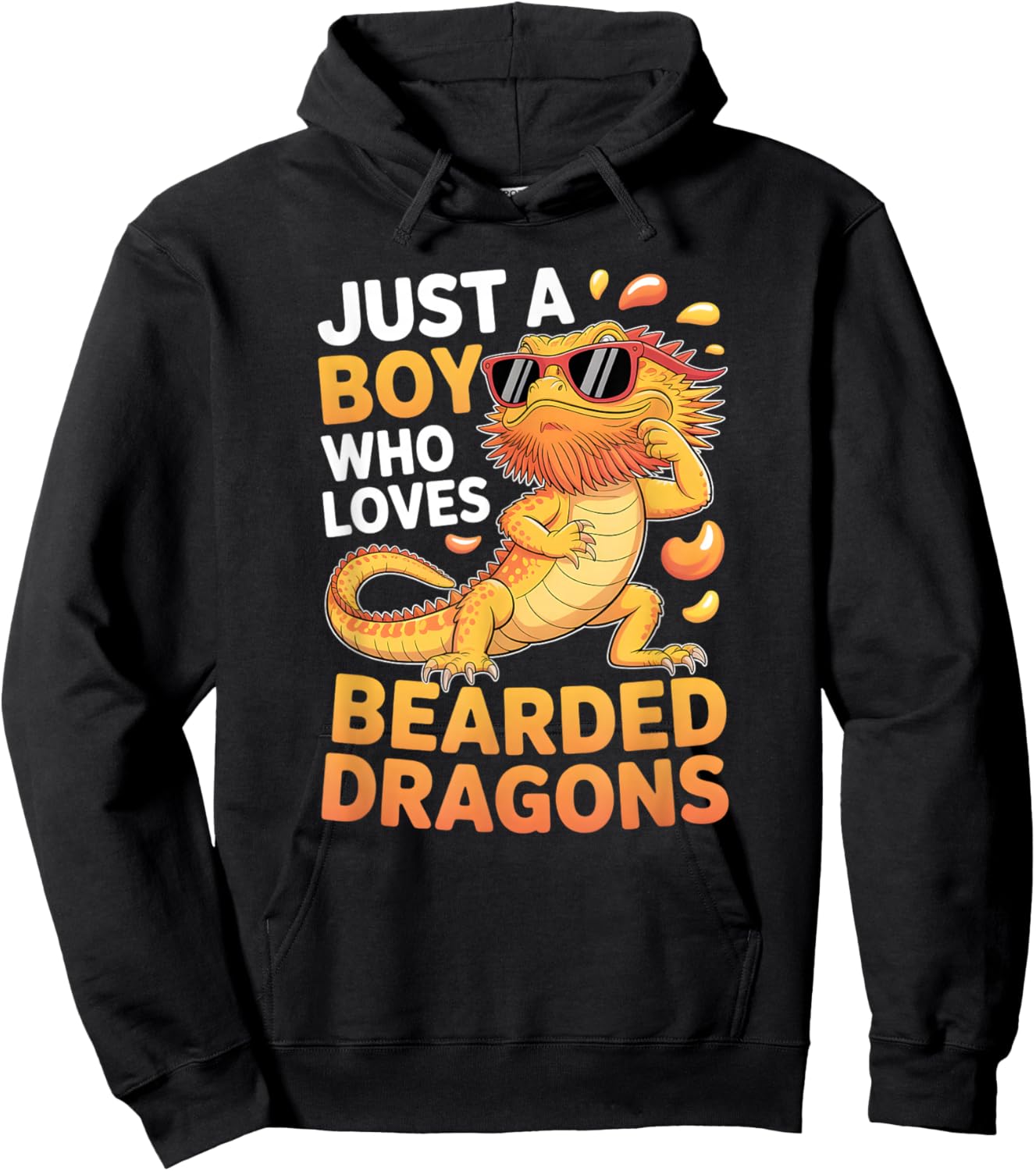 Boys Bearded Dragon Hoodie - Hoodie | Black