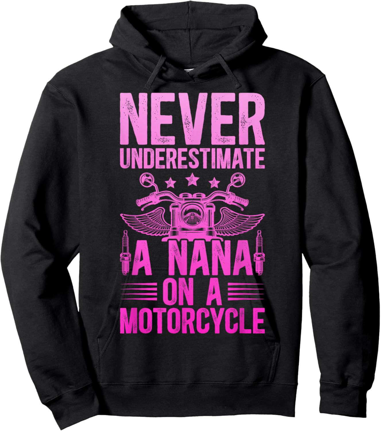 Nana On A Motorcycle Rider Nana Grandma Biker Nana Hoodie - Hoodie | Black