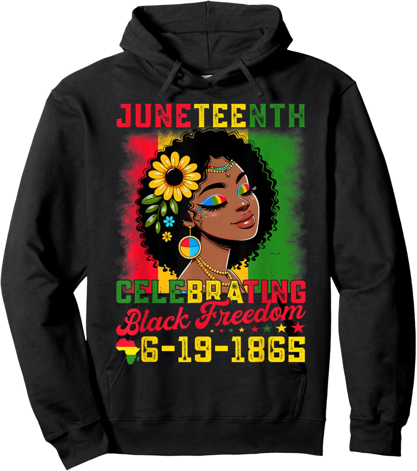 Juneteenth Shirts Women Celebrating Black Freedom Day 1865 Hoodie - Hoodie | Black