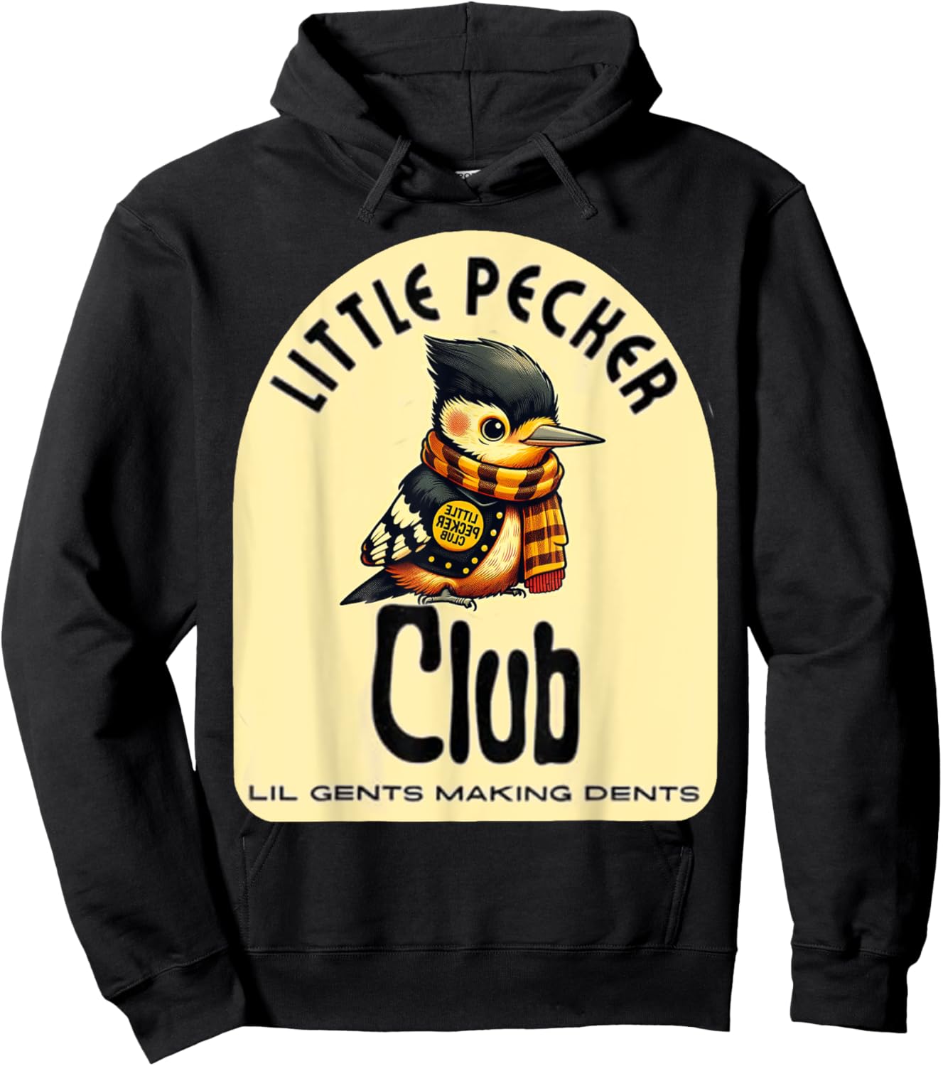 Little Pecker Club Hilarious Woodpecker Meme Hoodie - Hoodie | Black