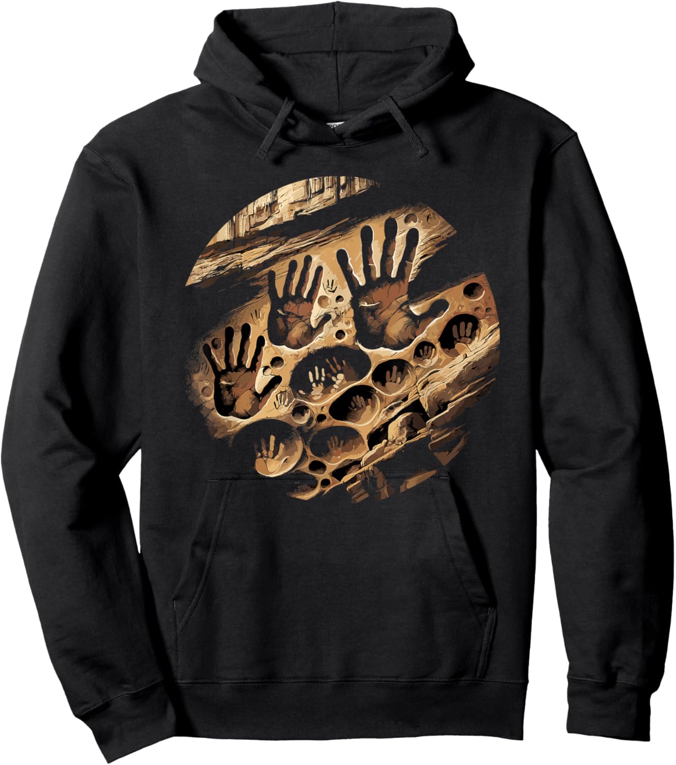 Kokopelli Petroglyphs Rock Painting Cave Art Design Hoodie - Hoodie | Black