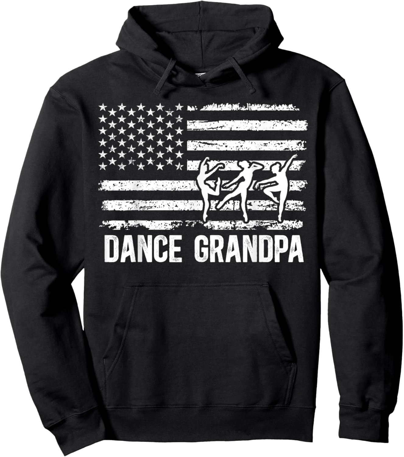 Dance Grandpa US Flag Dancing Grandpa Of A Dancer Grandpa Hoodie - Hoodie | Black