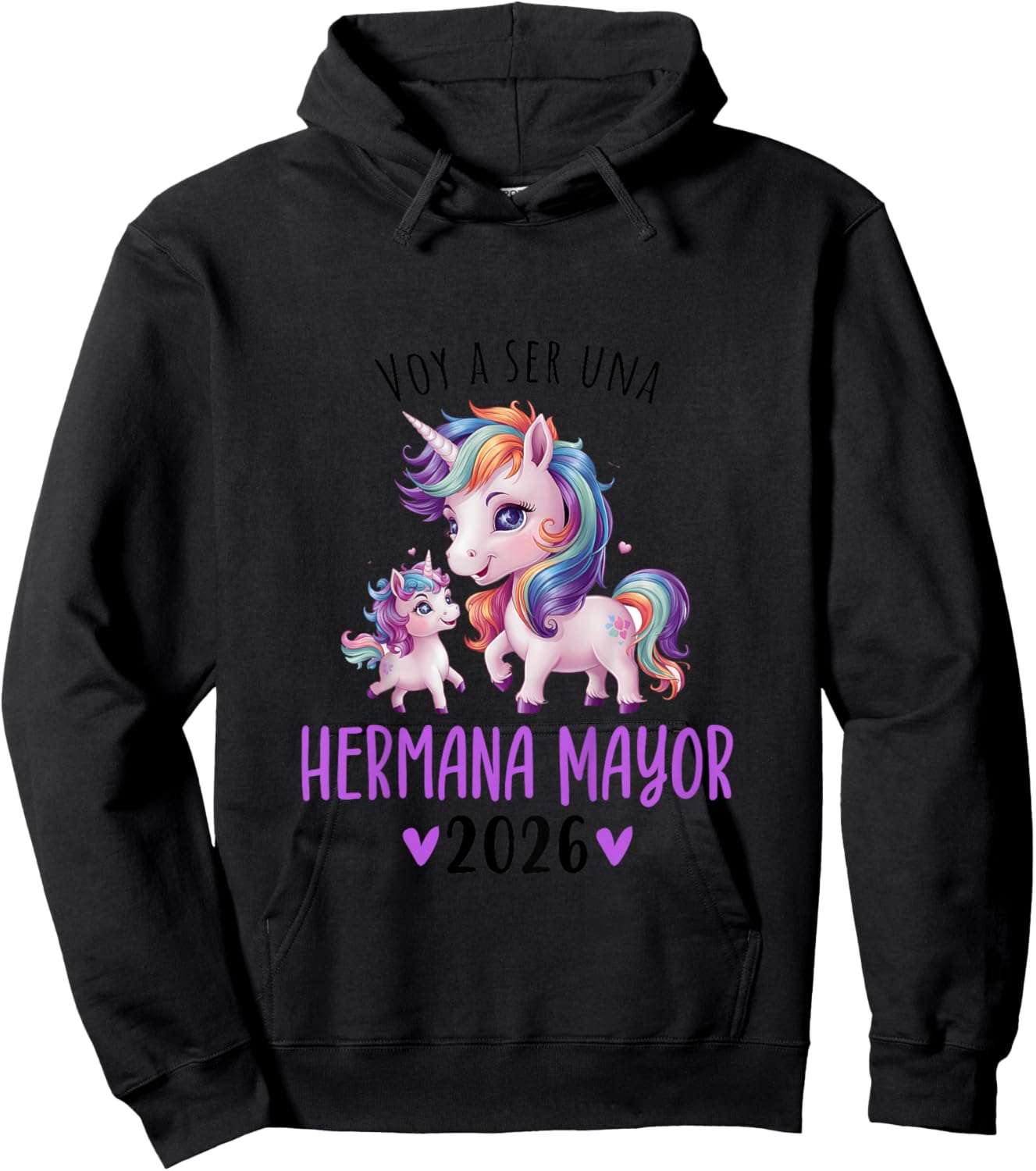 Hermana Mayor 2026 Promoted To Big Sister 2026 in Spanish Hoodie - Hoodie | Black