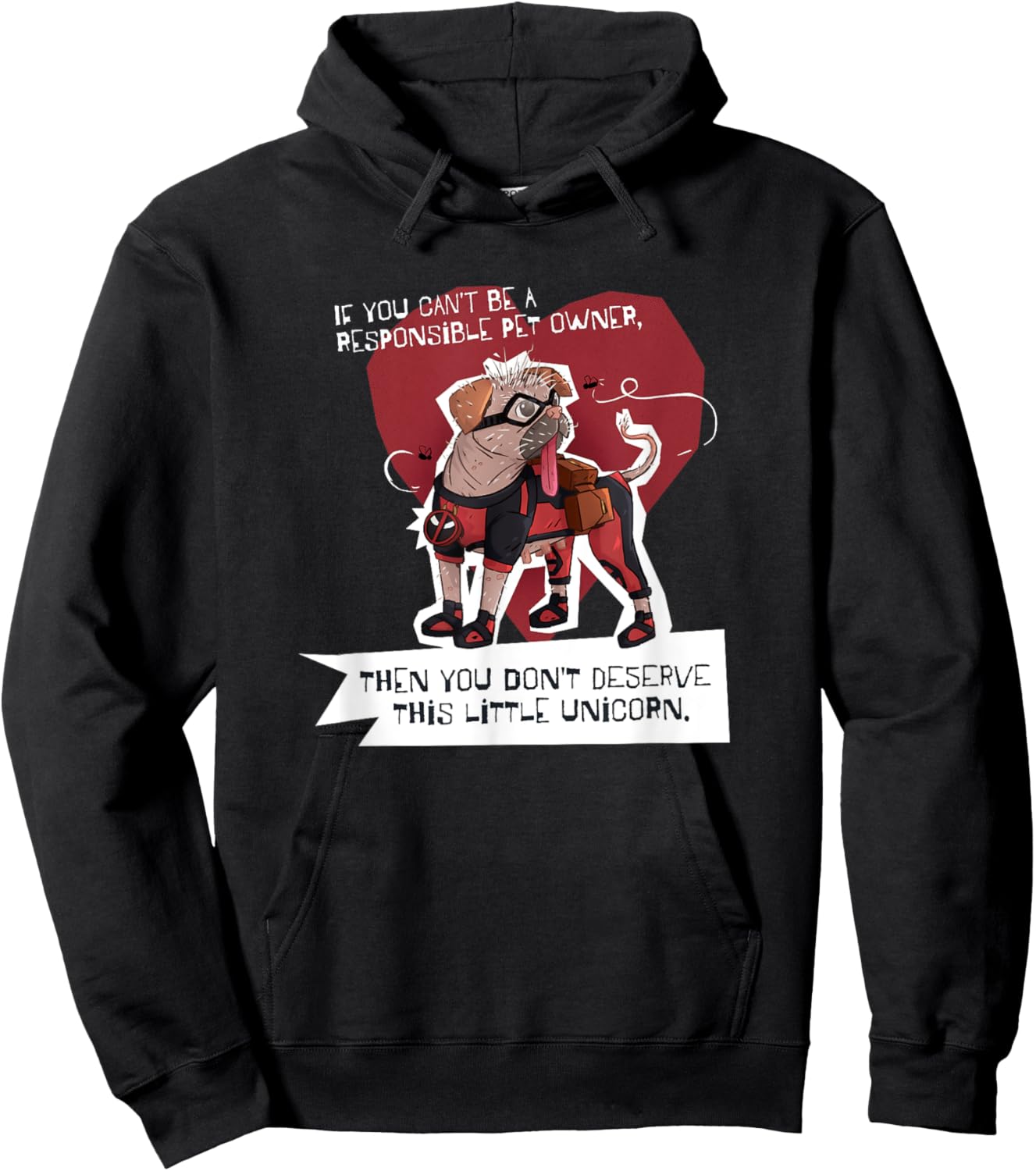 Marvel Studios Deadpool & Wolverine Dogpool Little Unicorn Hoodie - Hoodie | Black