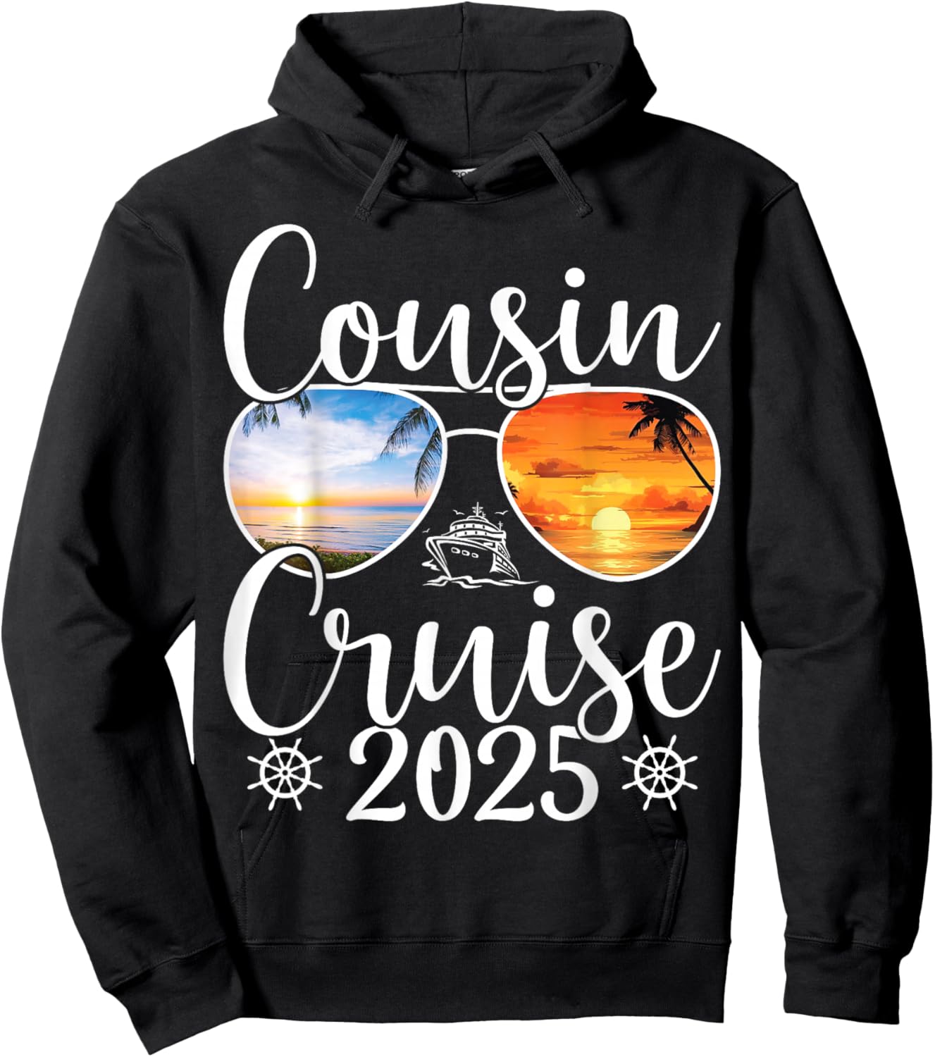 Cousin Cruise 2025 Girls Sister Cruise 2025 Vacation Lovers Hoodie - Hoodie | Black