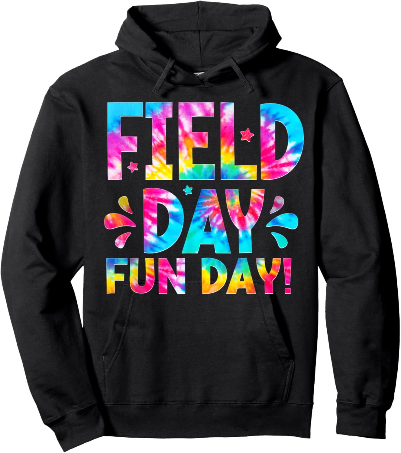 School Field Day Fun Day Tie Dye Field Day 2026 Teacher Kids Hoodie - Hoodie | Black