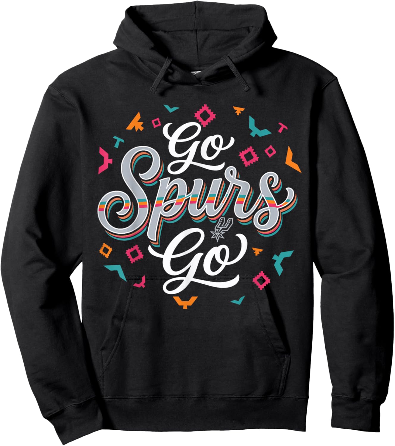 Go Spurs Go Basketball Season Game Day Basketball Fan Hoodie - Hoodie | Black