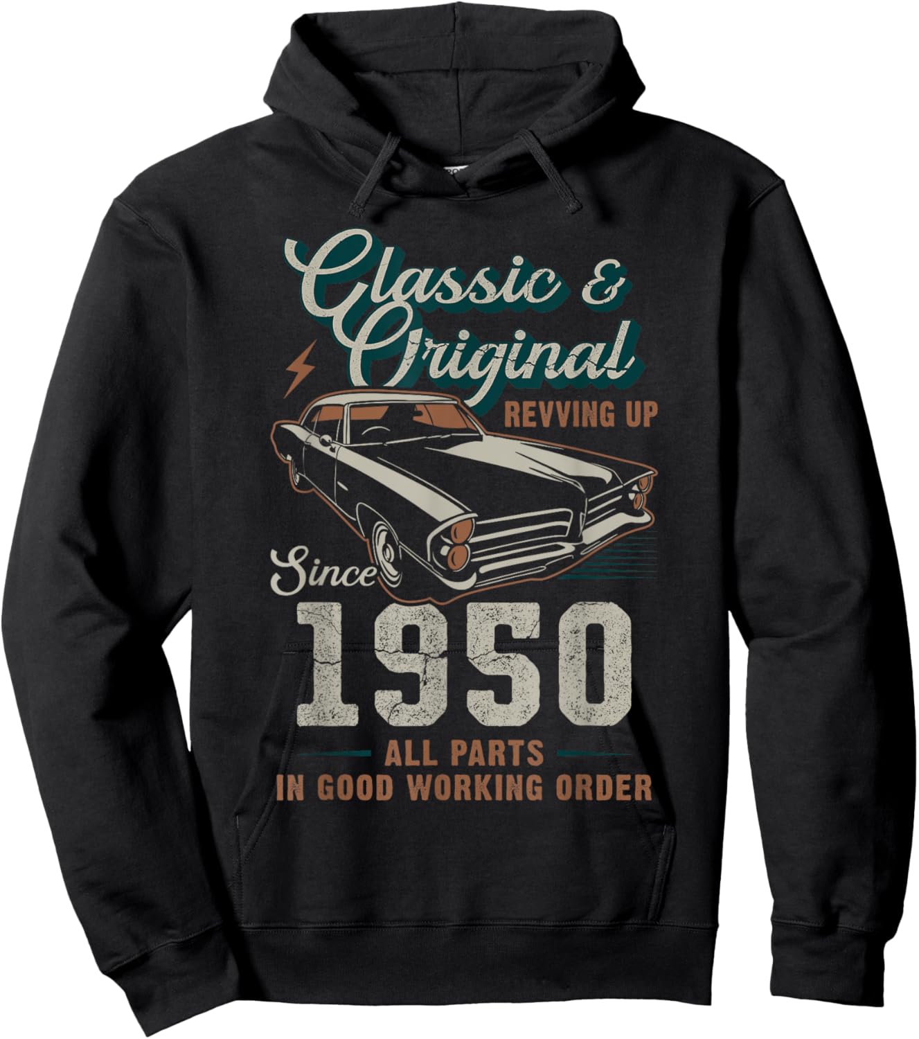 Born 1950 Vintage Classic Car 75th Birthday Hoodie - Hoodie | Black