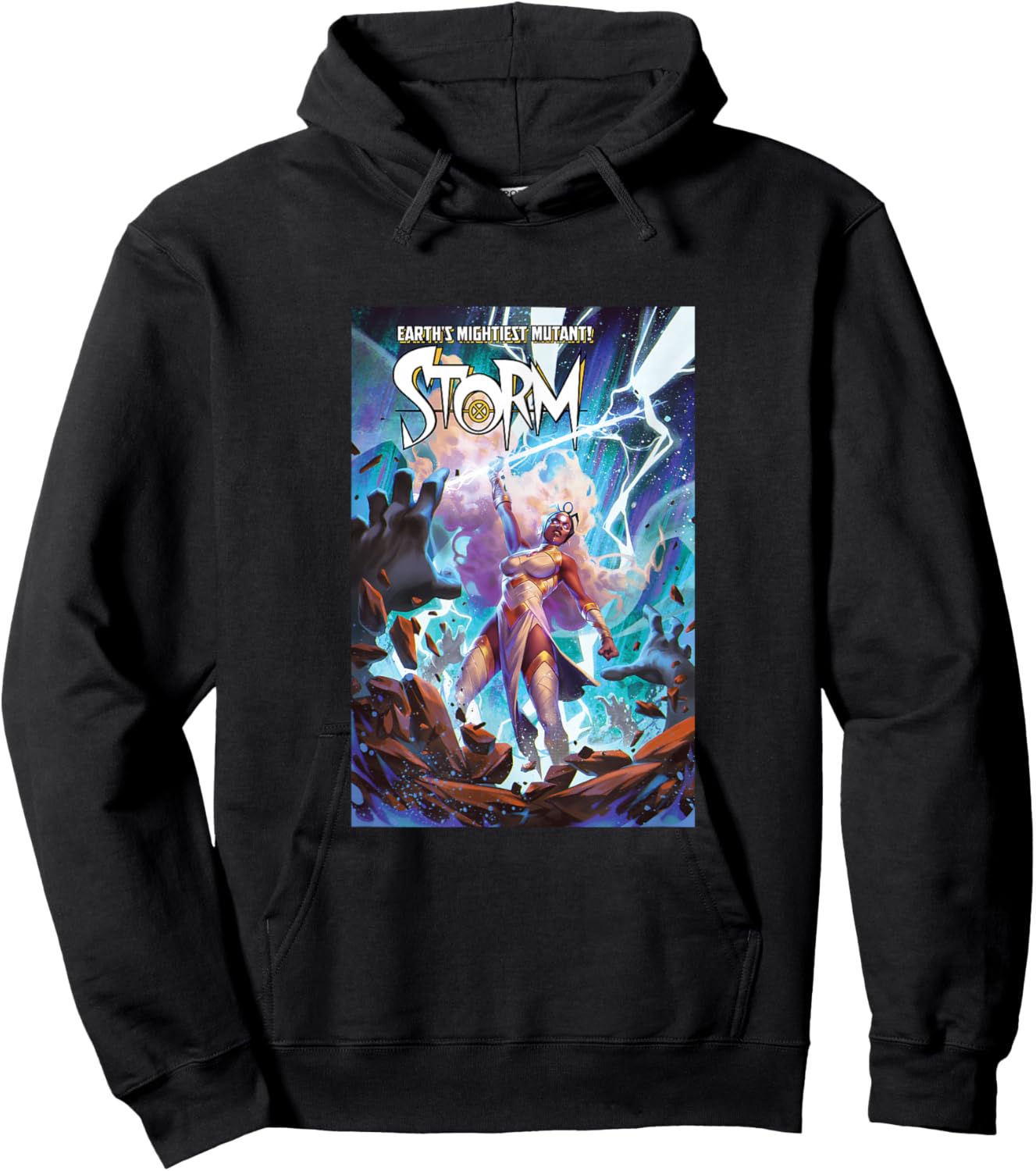 Marvel X-Men Earths Mightiest Mutant Storm Lightning Cover Hoodie - Hoodie | Black