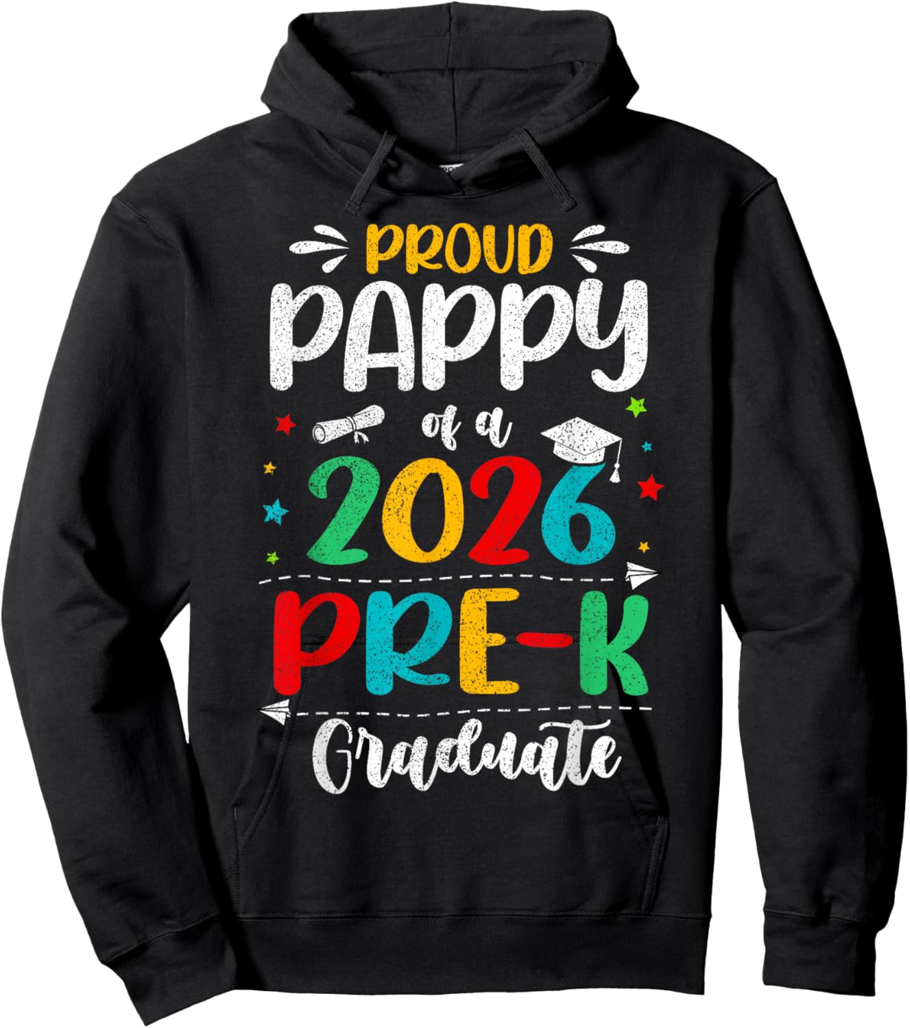 Proud Pappy of A 2026 Pre K Graduate Boy Girl Kids Hoodie - Hoodie | Black