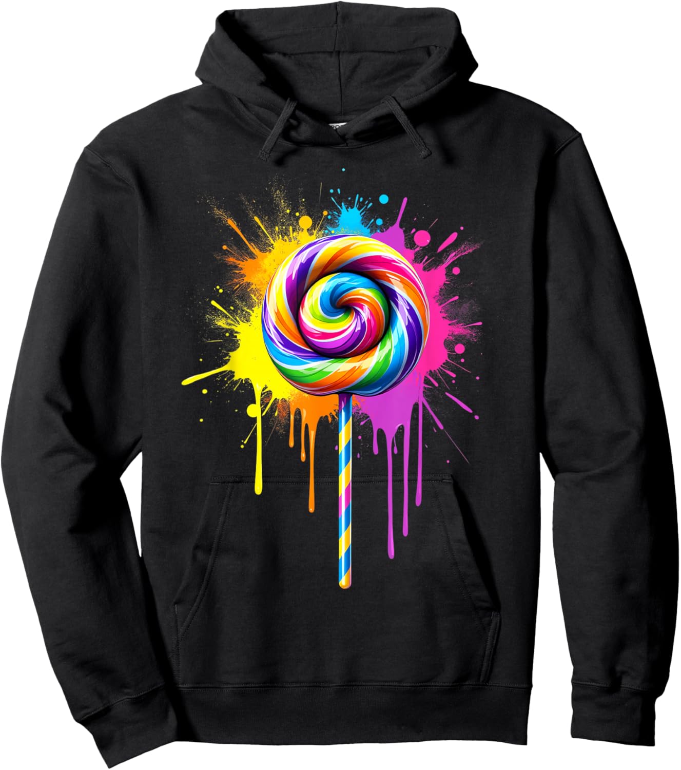 Candy Candy Costume Women's Carnival Lollipop Fancy Dress Hoodie - Hoodie | Black