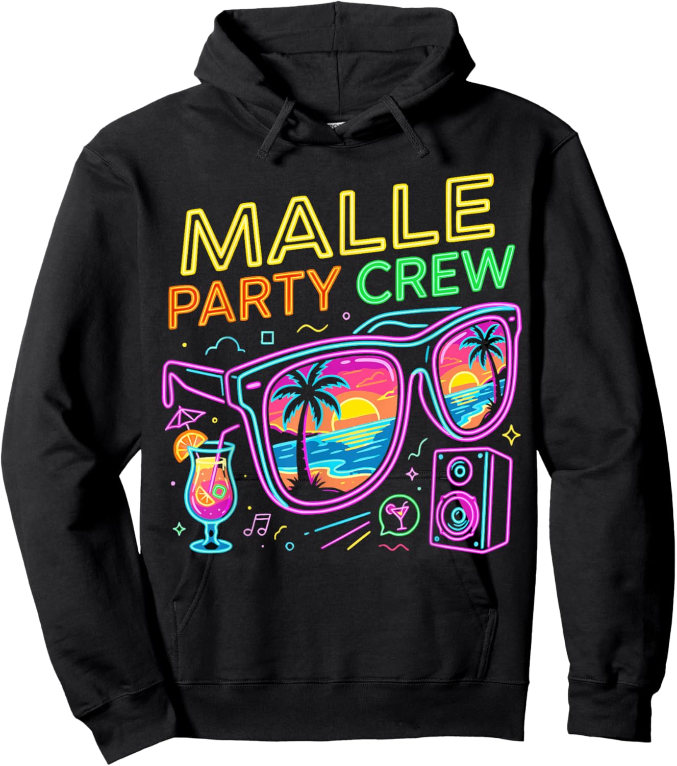 Malle Party Crew Mallorca Urlaub Feiern Design Hoodie - Hoodie | Black