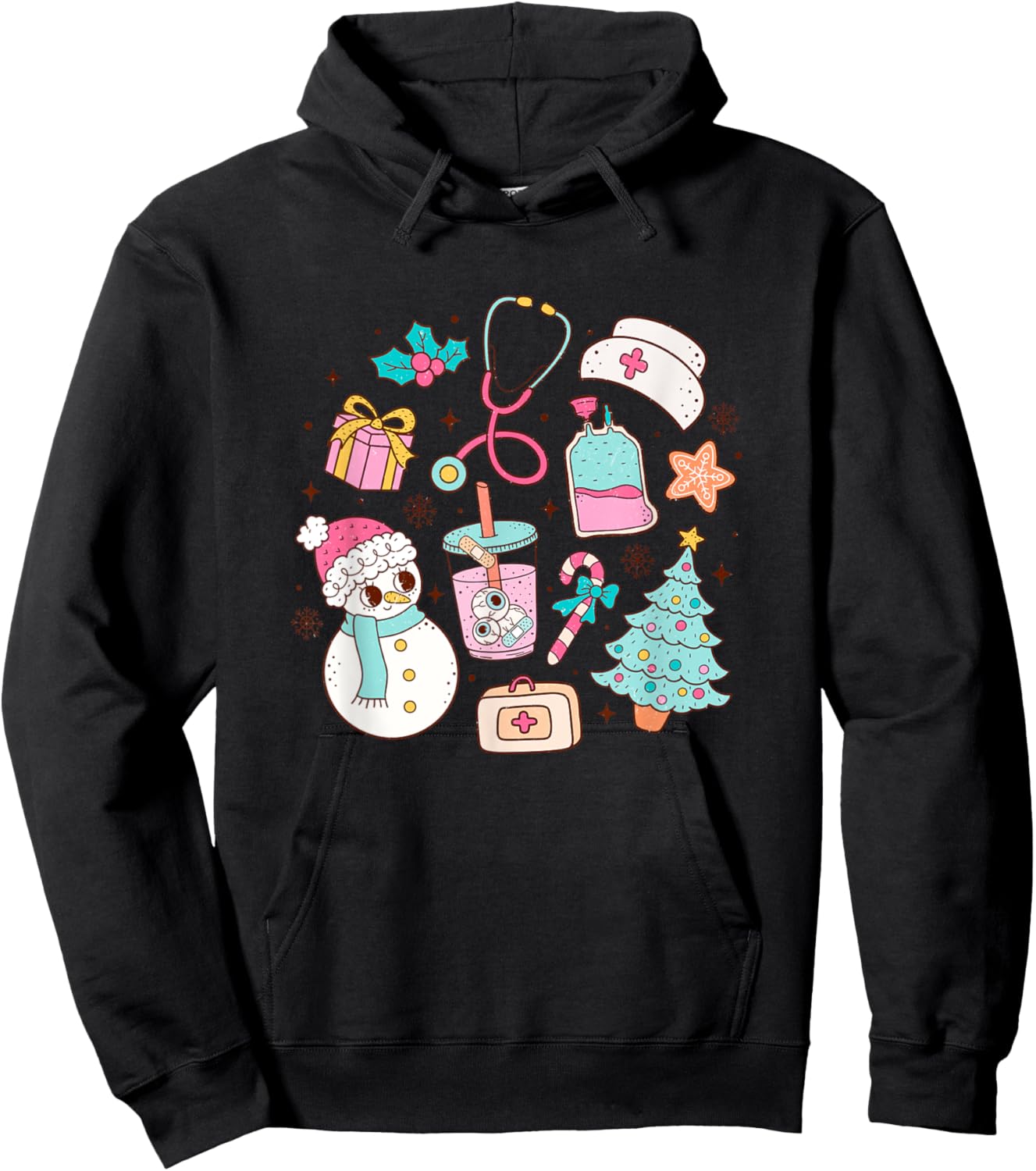 Cute Matching Christmas Nurse Medical Hoodie - Hoodie | Black