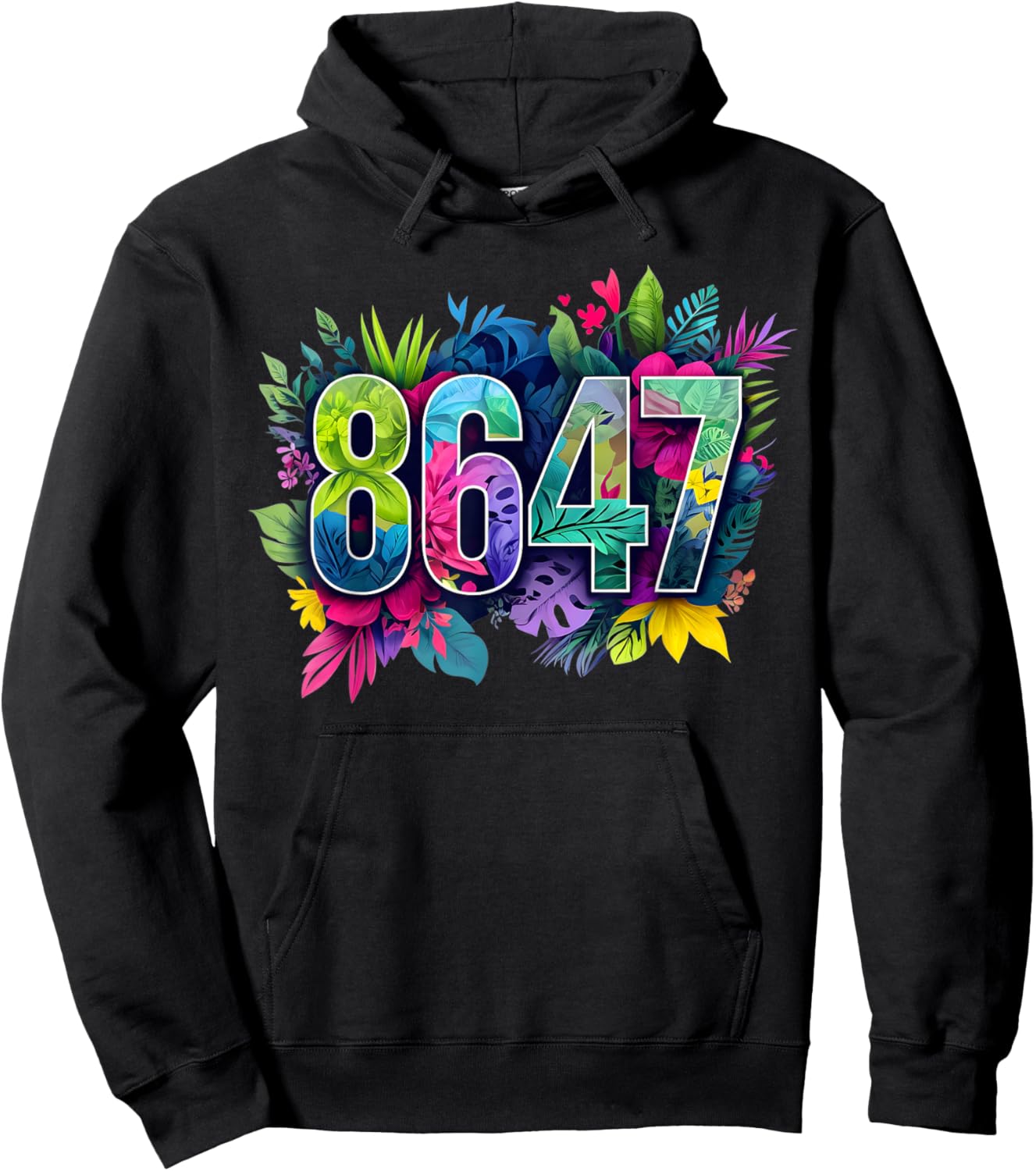 Anti Trump 8647 Floral Resist 86 47 Impeach Trump Impeach 47 Hoodie - Hoodie | Black