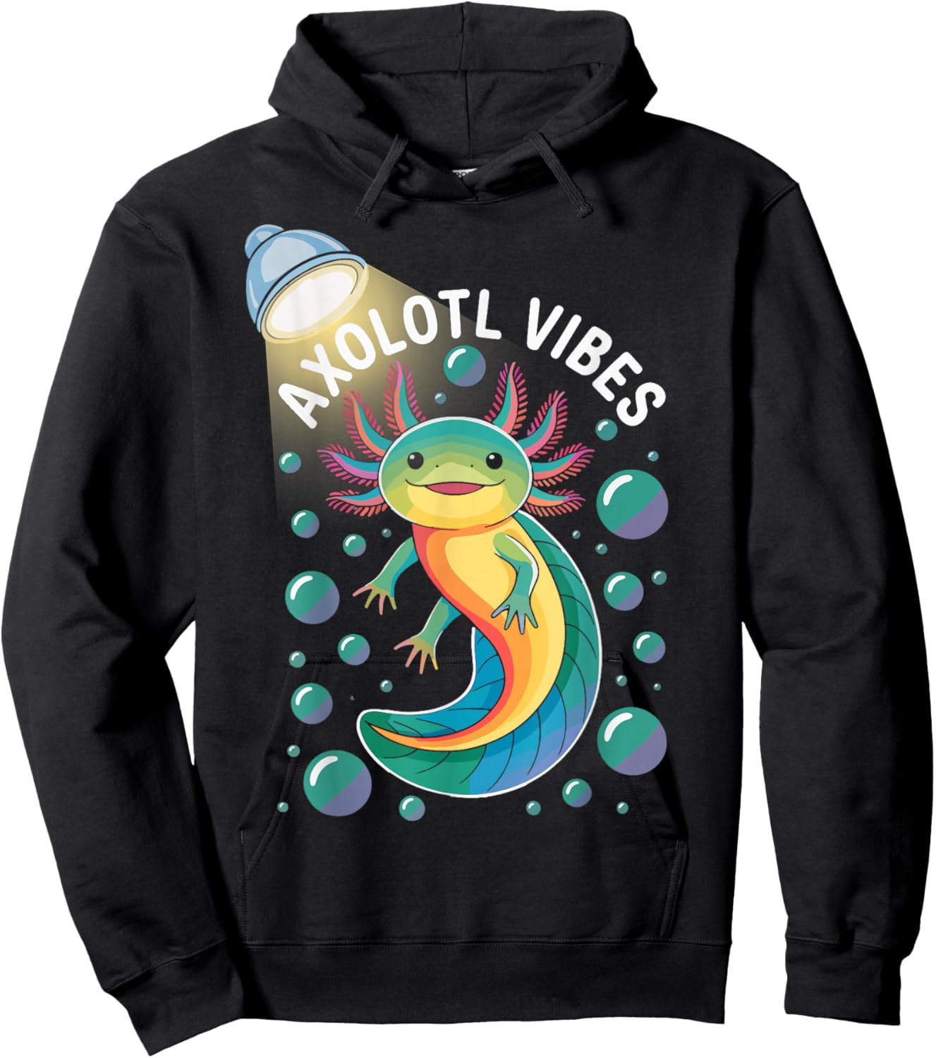 Axolotl Vibes Kawaii Axolotls Lovers Cute Axolotl' Graphic Hoodie - Hoodie | Black