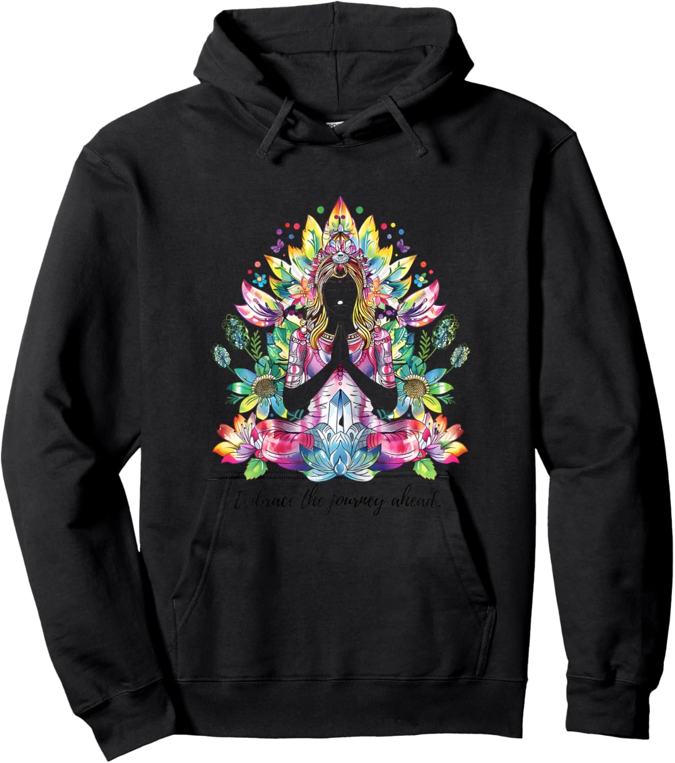 Mindful Meditation Accessory Set - Zen Mantra Cards & Yoga Hoodie - Hoodie | Black