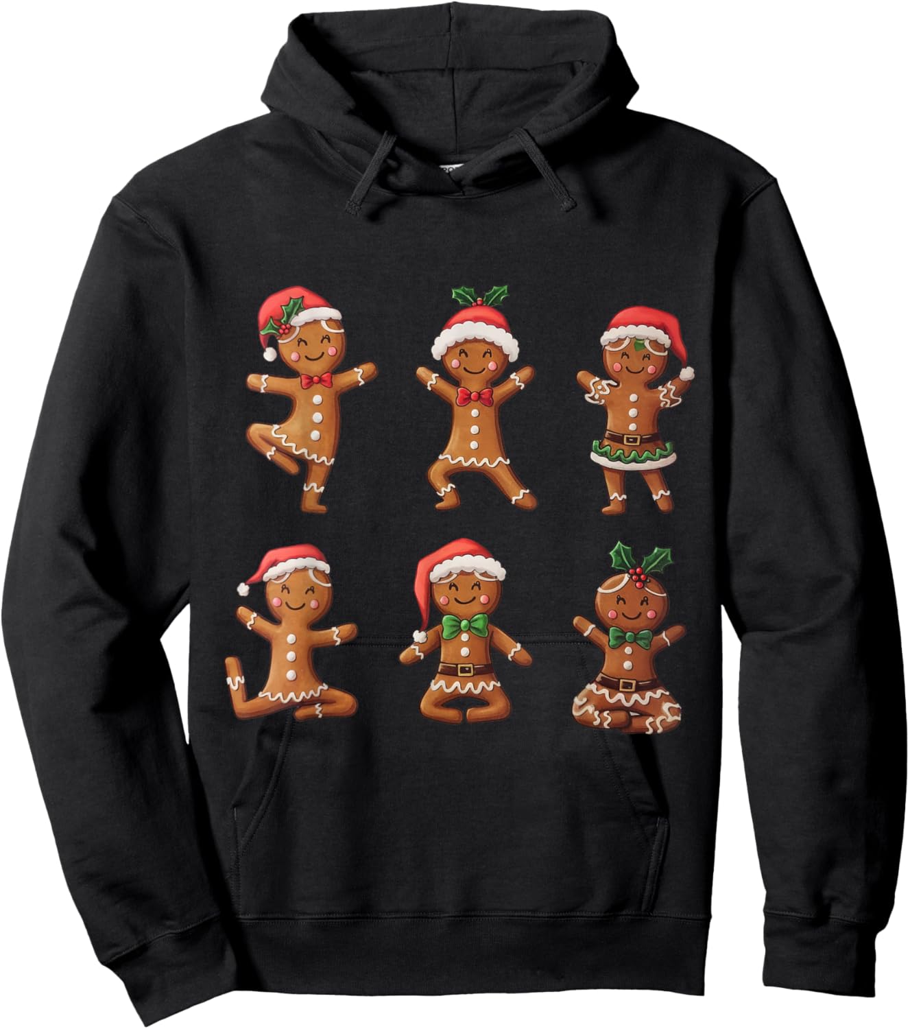 Yoga Xmas Christmas Gingerbread Hoodie - Hoodie | Black