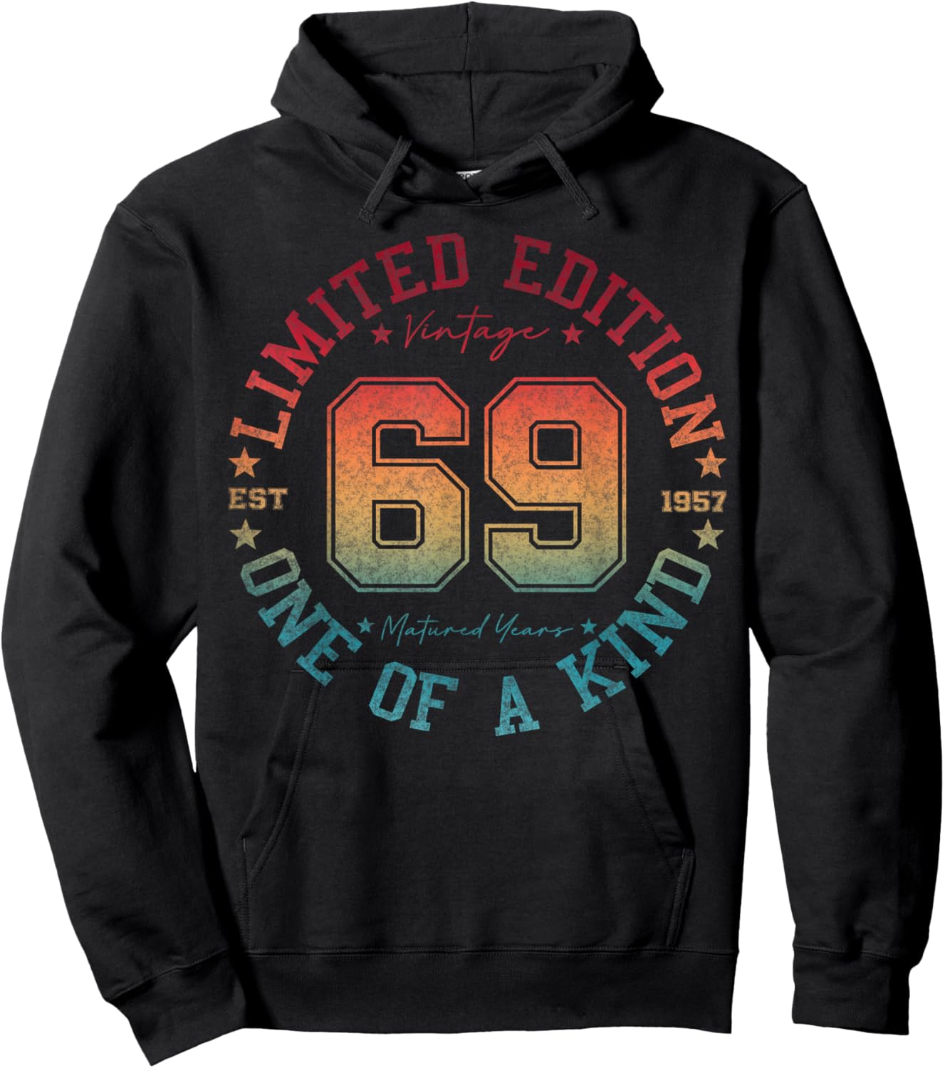 69 Year Old Gifts Vintage 1957 Limited Edition 69th Birthday Hoodie - Hoodie | Black