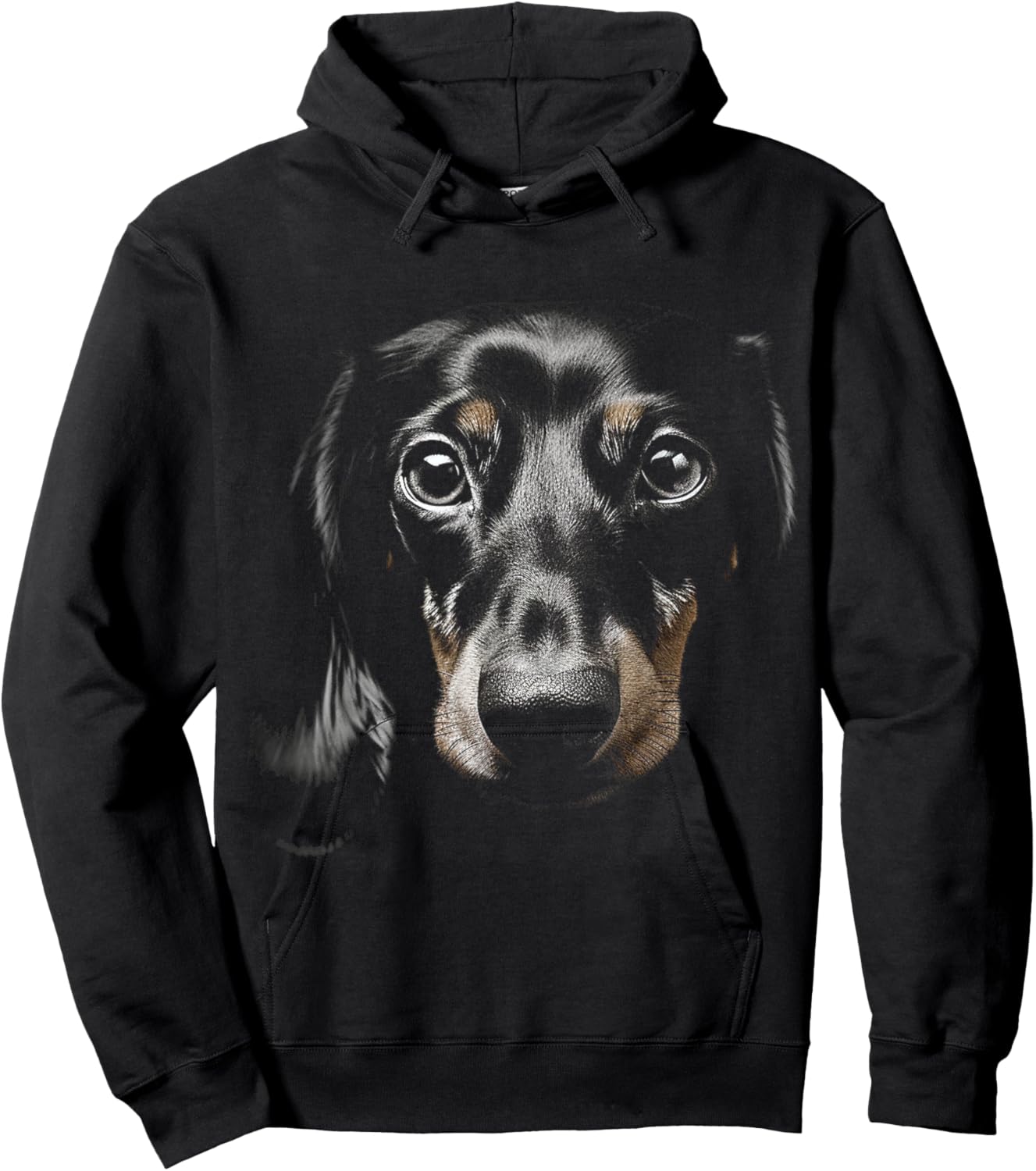 Dachshund Motif Pet Illustration Dog Dachshund Men Women Kids Hoodie - Hoodie | Black