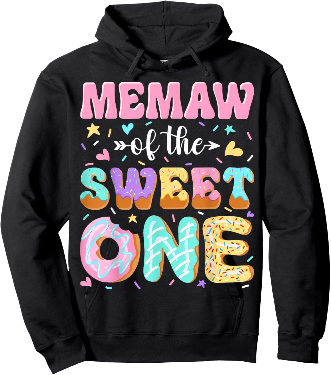 Memaw of The Sweet One First Birthday Matching Family Hoodie - Hoodie | Black
