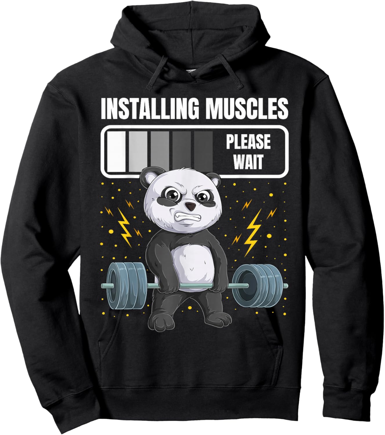 Muscle Installation Weightlifting Panda Muscle Installation Hoodie - Hoodie | Black