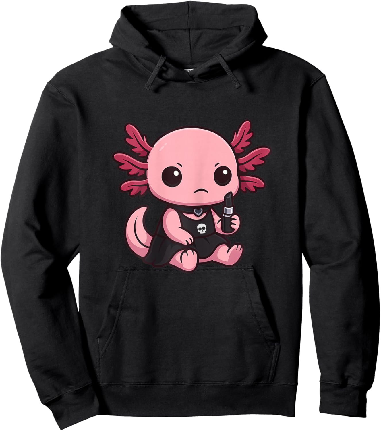 Gothic Emo Axolotl – Cute Goth Aesthetic Axolotl Art Hoodie - Hoodie | Black