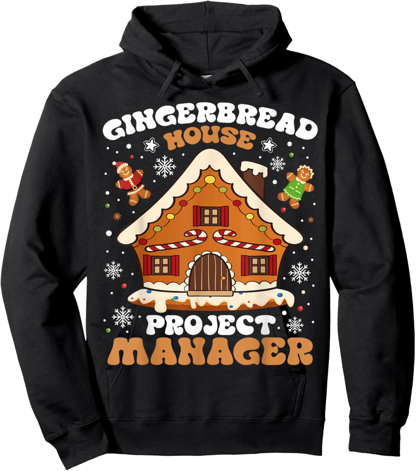 Gingerbread House Project Manager Cookie Baking Christmas Hoodie - Hoodie | Black