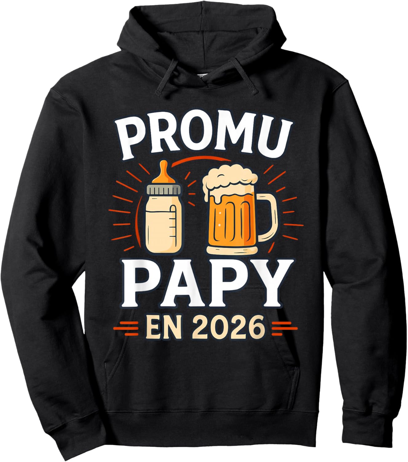 Promoted Grandpa 2026 Idea Announcement Future Grandfather In Progress Hoodie - Hoodie | Black