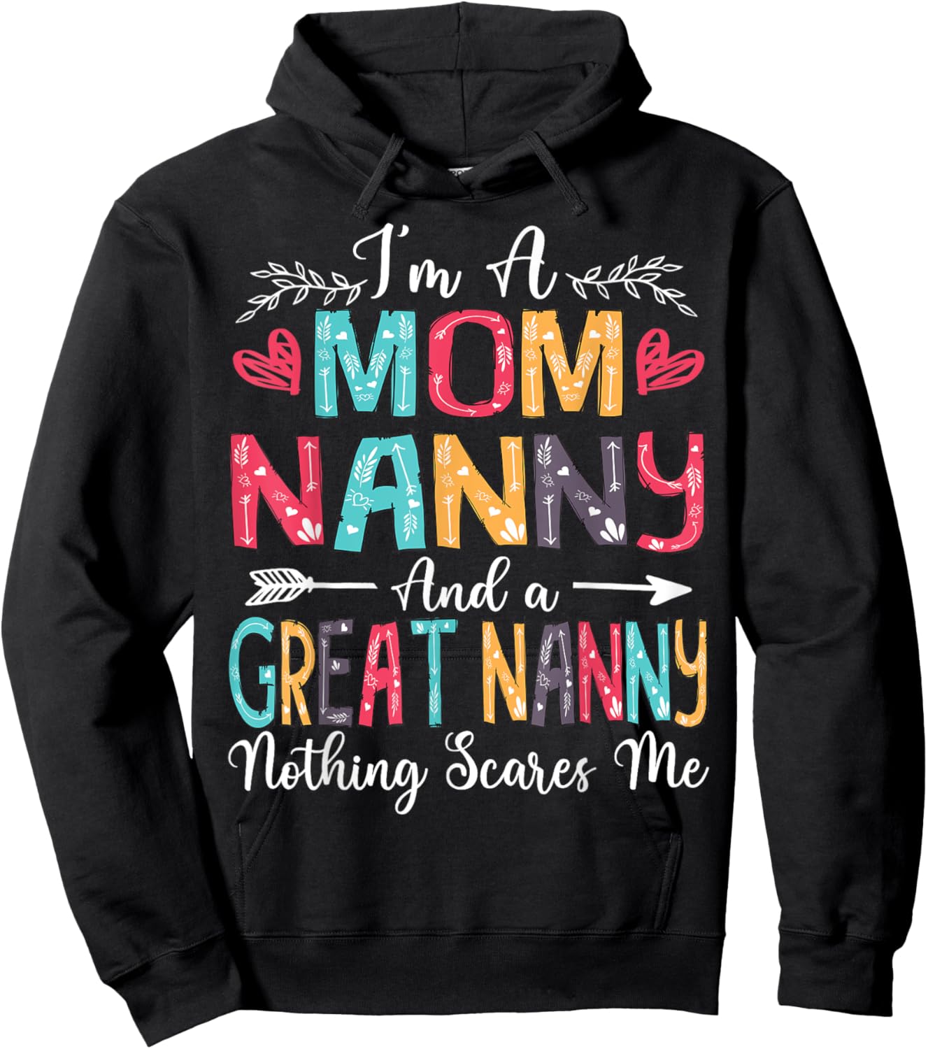 I'm A Mom Nanny And Great Nanny Mother's Day 2025 Hoodie - Hoodie | Black