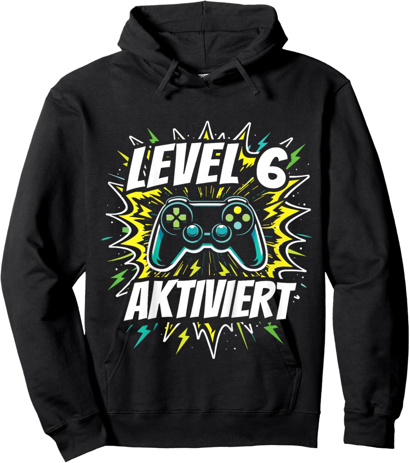 6. Geburtstag Jungen Video Gamer Level 6 Aktiviert Kids Hoodie - Hoodie | Black