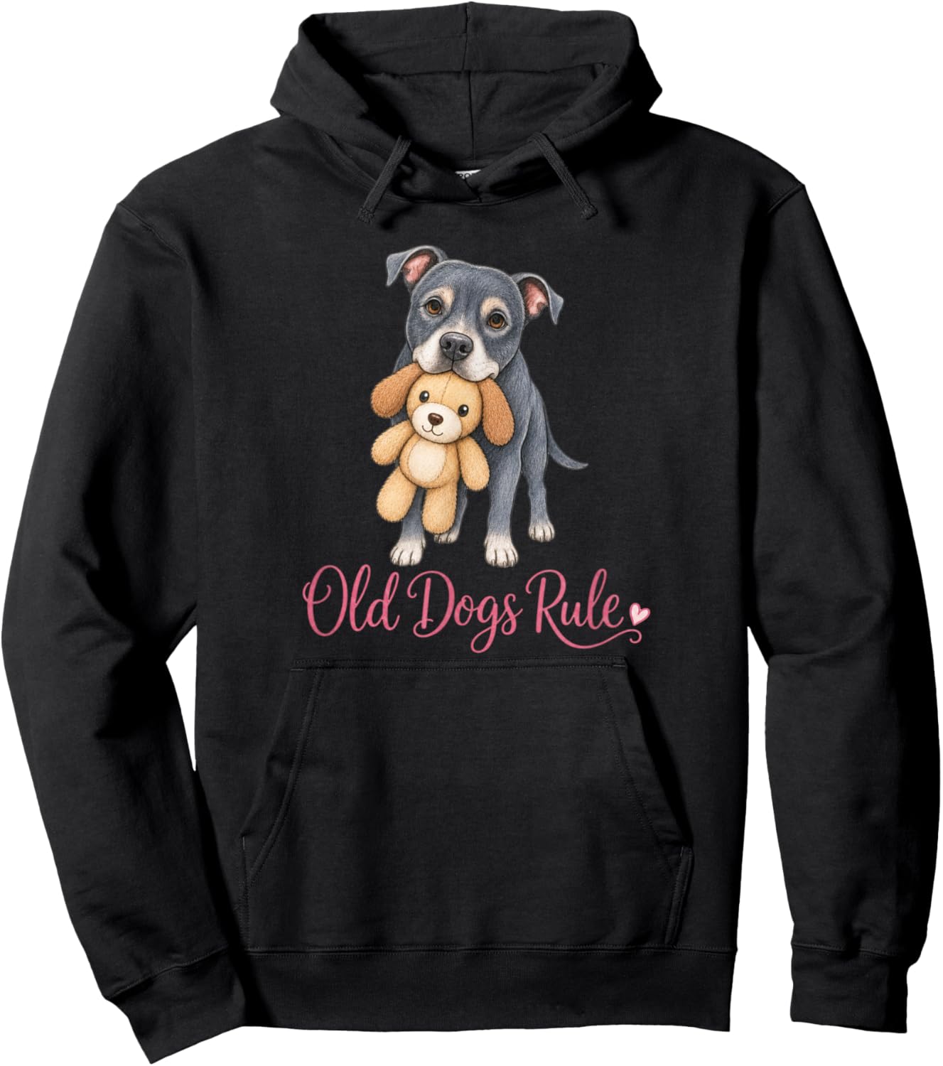Old Dogs Rule Cute Senior Rescue Dog Lover Cute Senior Dog Hoodie - Hoodie | Black