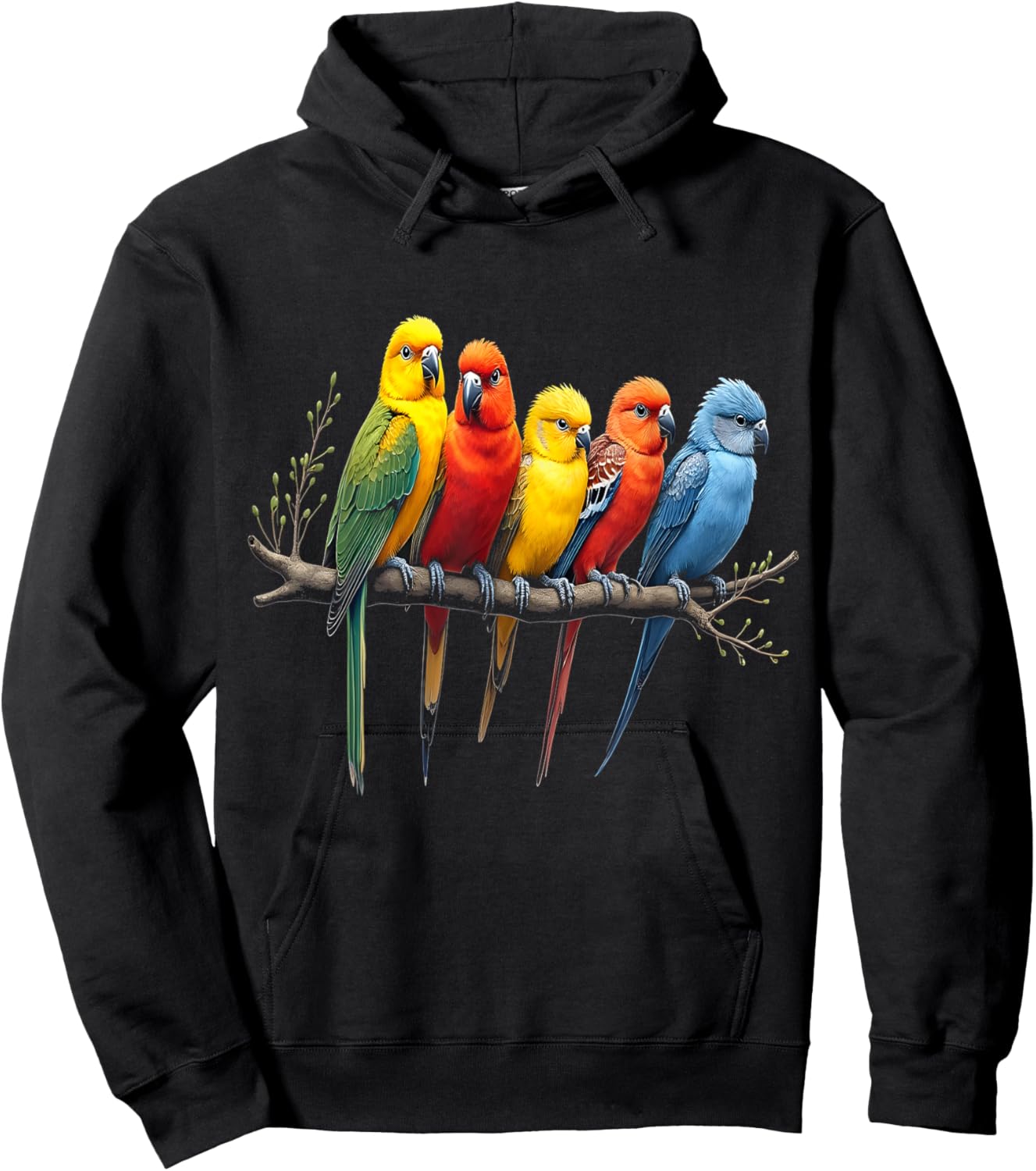 Colorful Birds Hoodie - Hoodie | Black