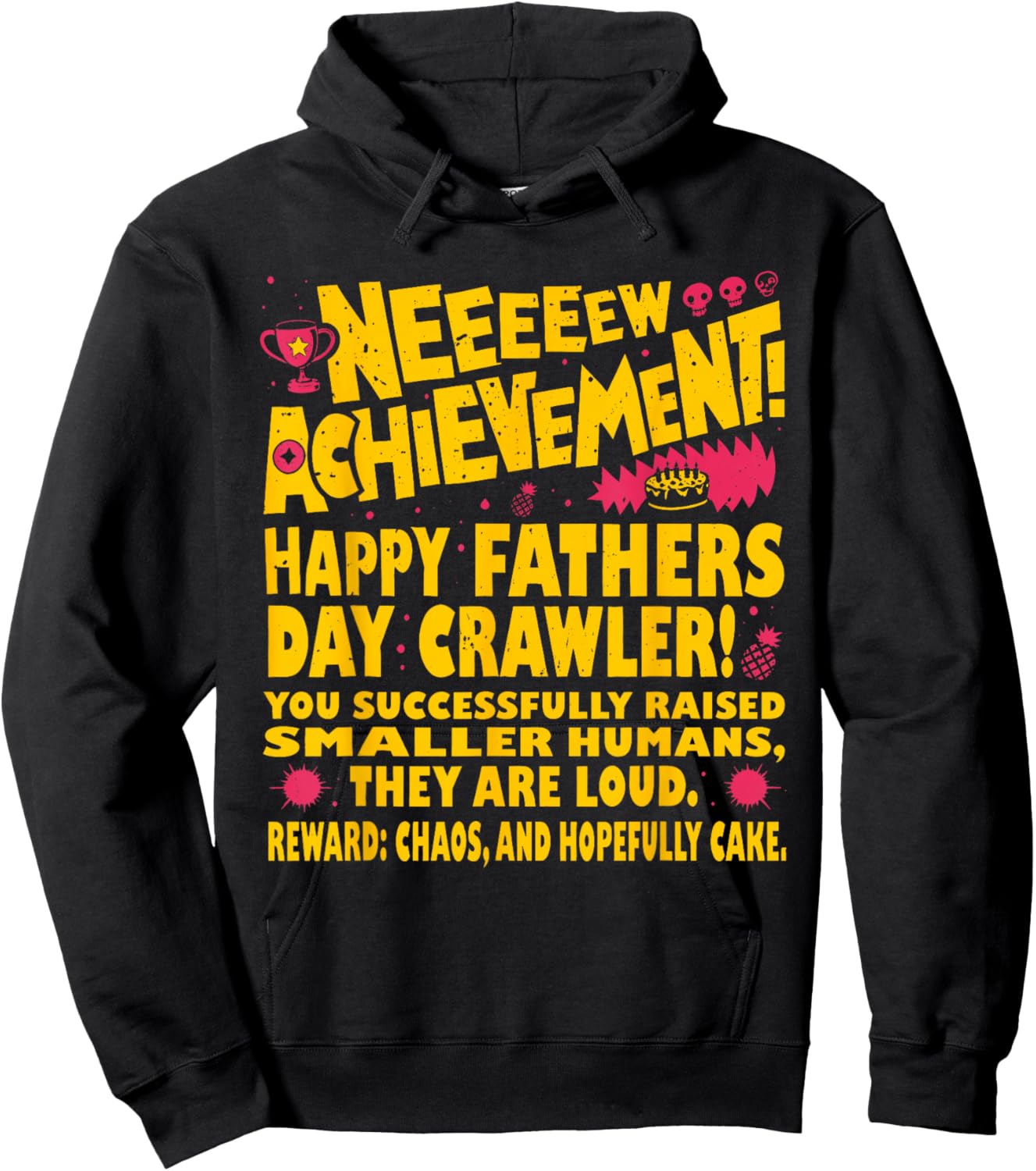 Happy Fathers Day Crawler New Achievement Gamer Dad USA Hoodie - Hoodie | Black