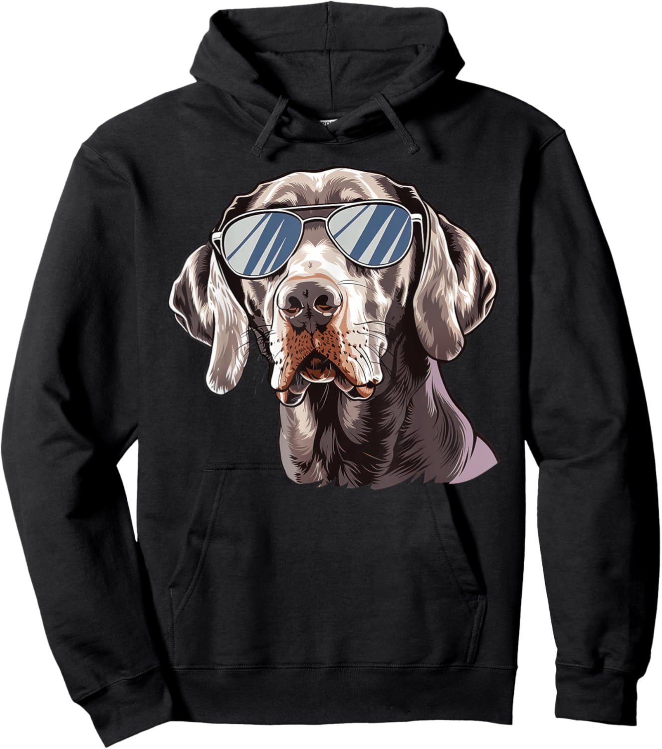 Weimaraner Dog Sunglasses Hoodie - Hoodie | Black