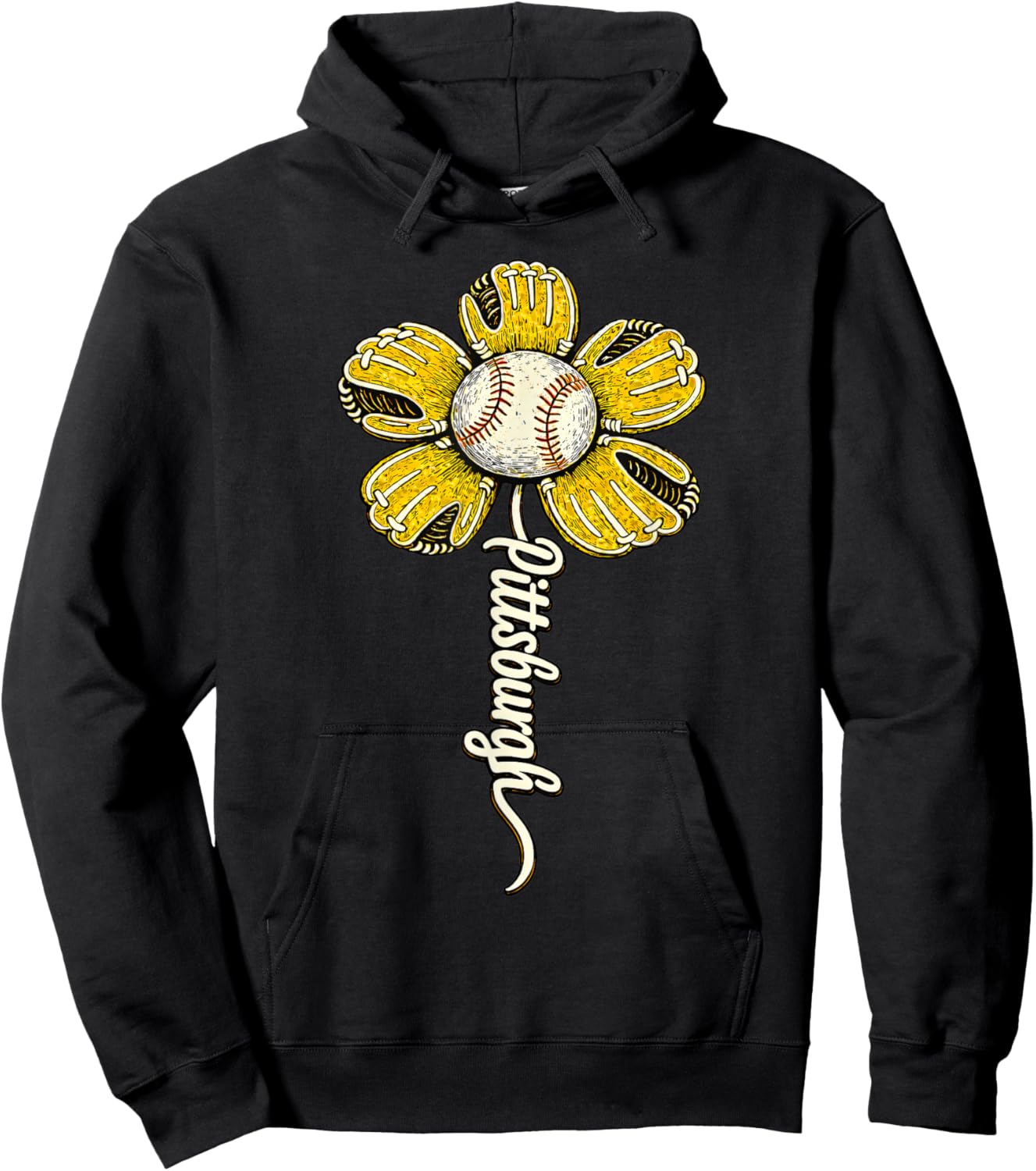 Pittsburgh Flower Women Boys Girls Kids Hoodie - Hoodie | Black