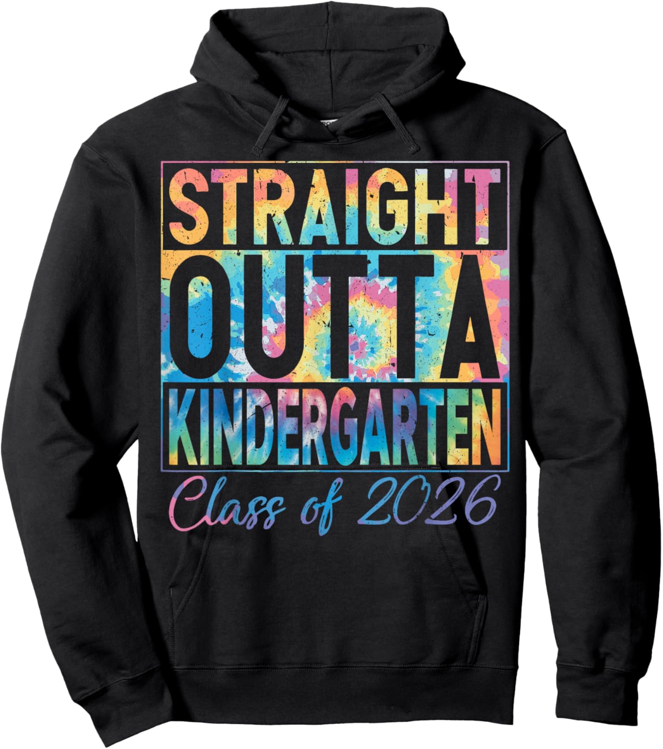 Straight Outta Kindergarten Graduate Funny 2026 Kindergarten Hoodie - Hoodie | Black