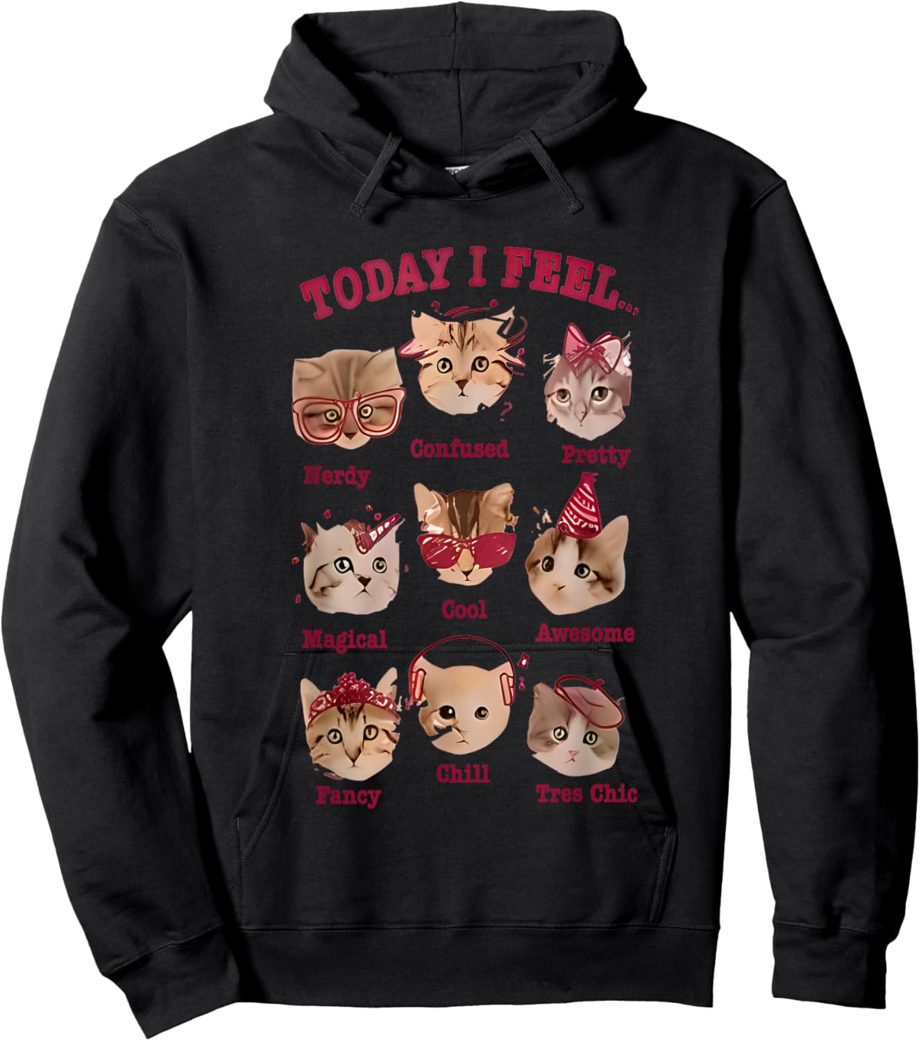 Today I Feel Cat Funny Women Hoodie - Hoodie | Black
