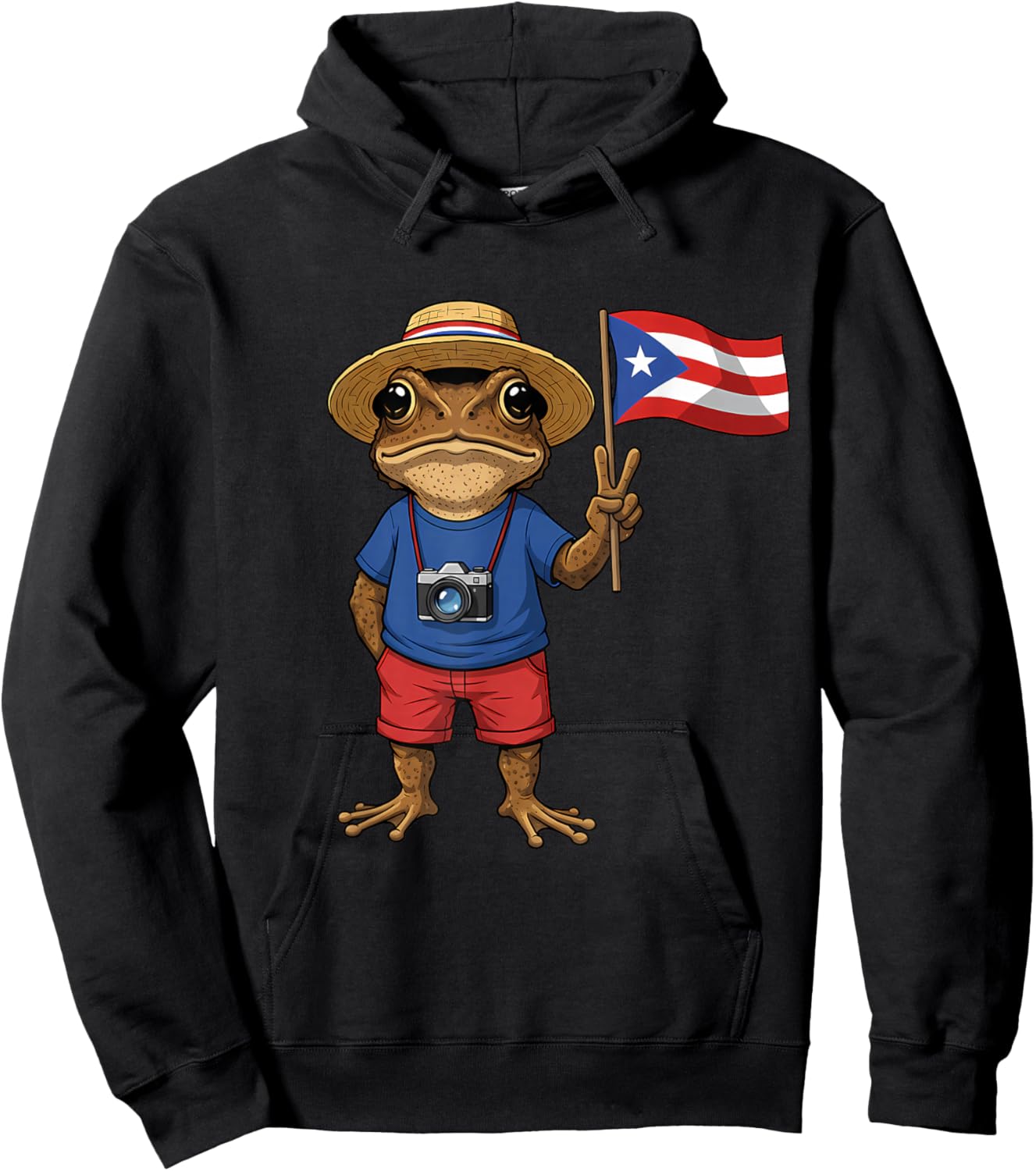 Coqui Frog Puerto Rico Flag Puerto Rico Taino Boricua Hoodie - Hoodie | Black