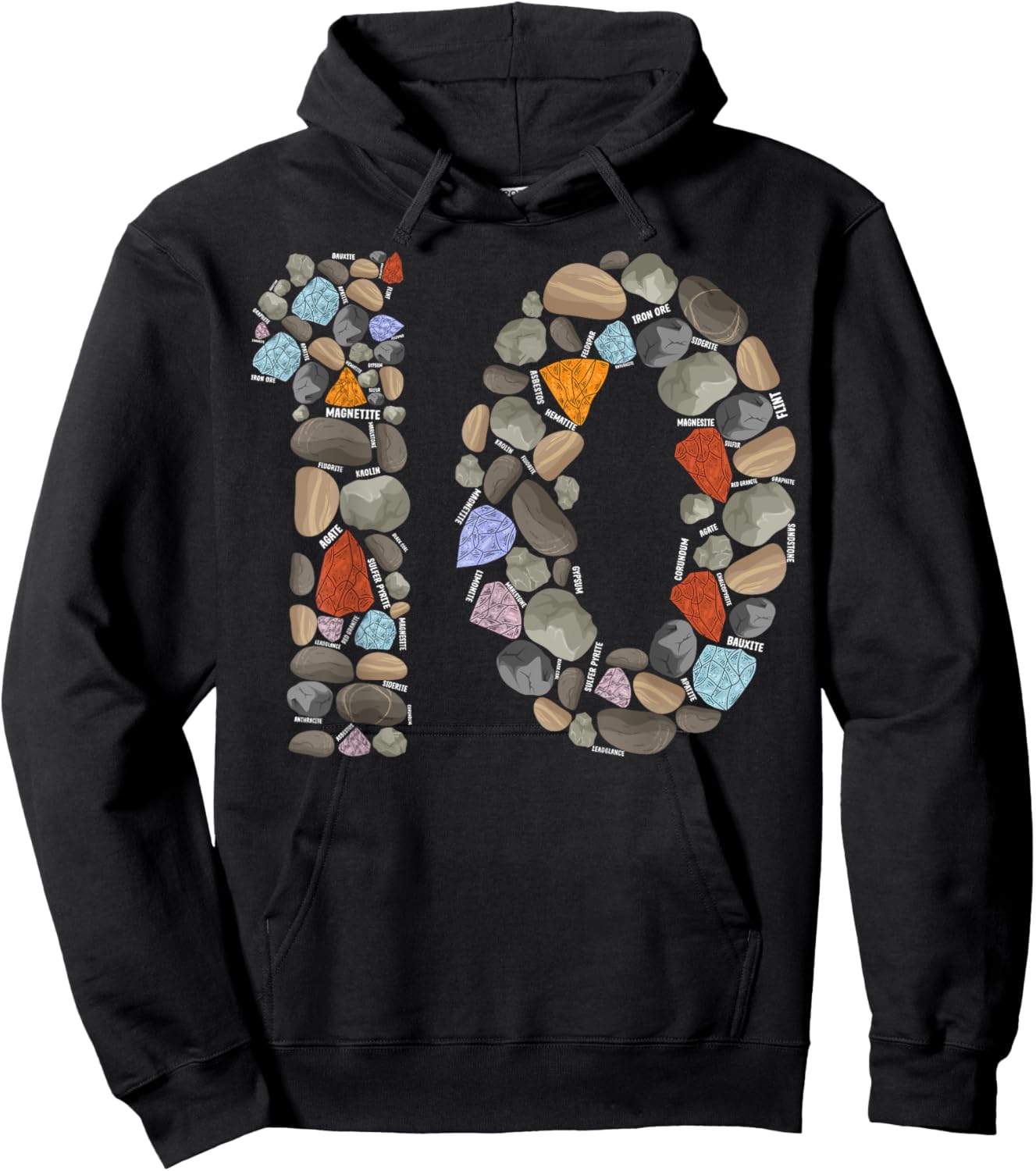 Geology Rocks 10 Years Old 10th Birthday Rock Collecting Hoodie - Hoodie | Black