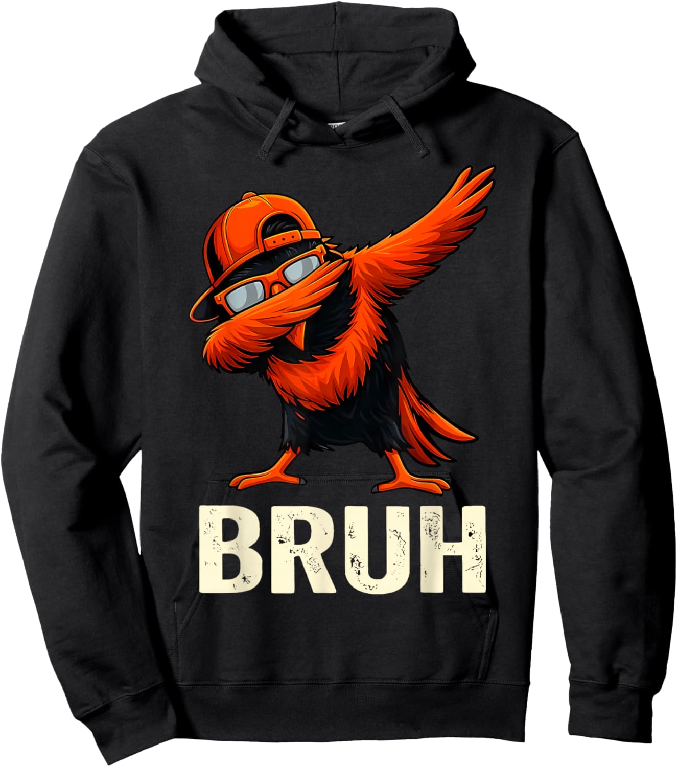 Oriole Dabbing Bruh Women Youth Toddler Kids Hoodie - Hoodie | Black