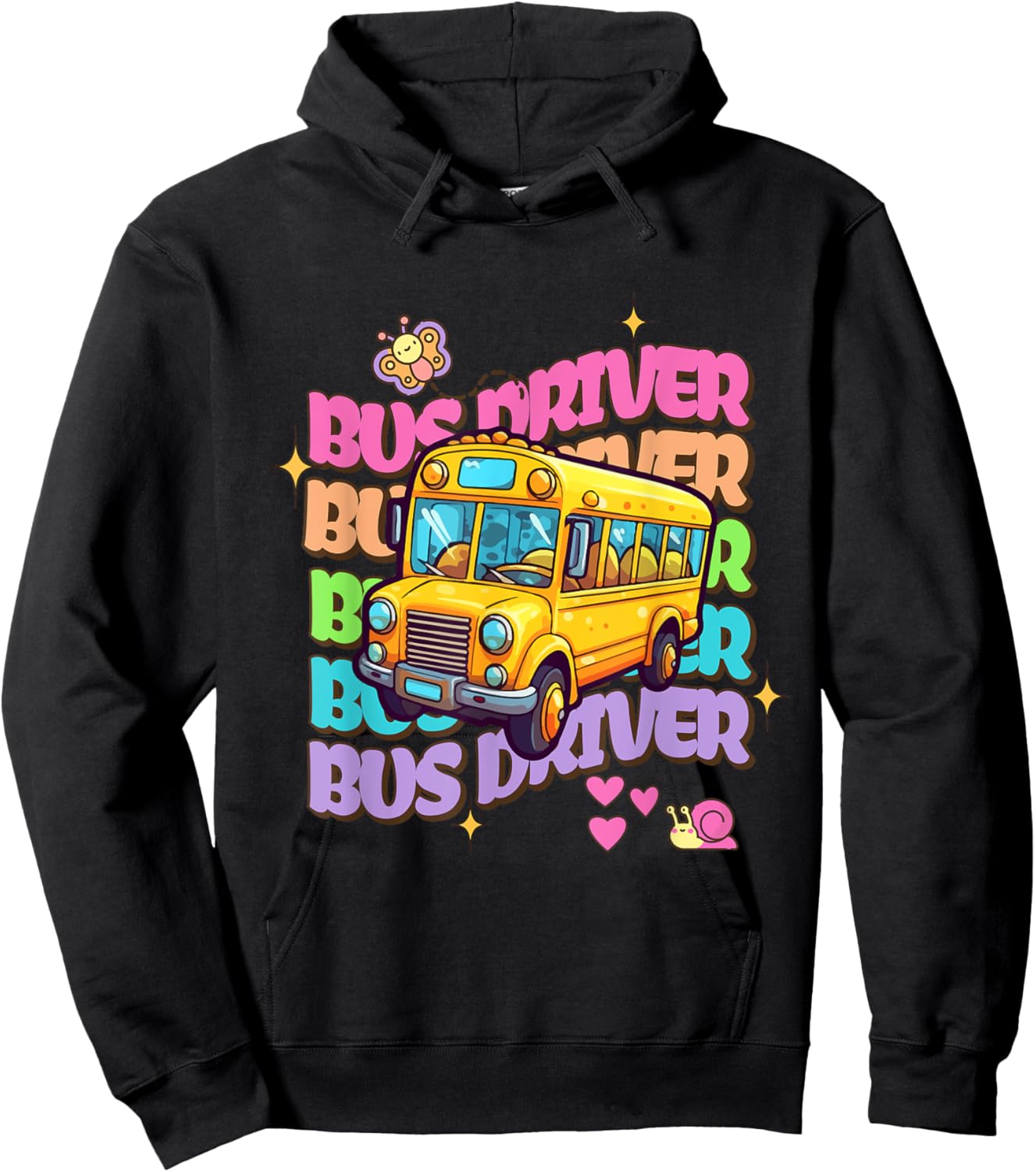 School Bus Driver Groovy Retro Back To School Hoodie - Hoodie | Black