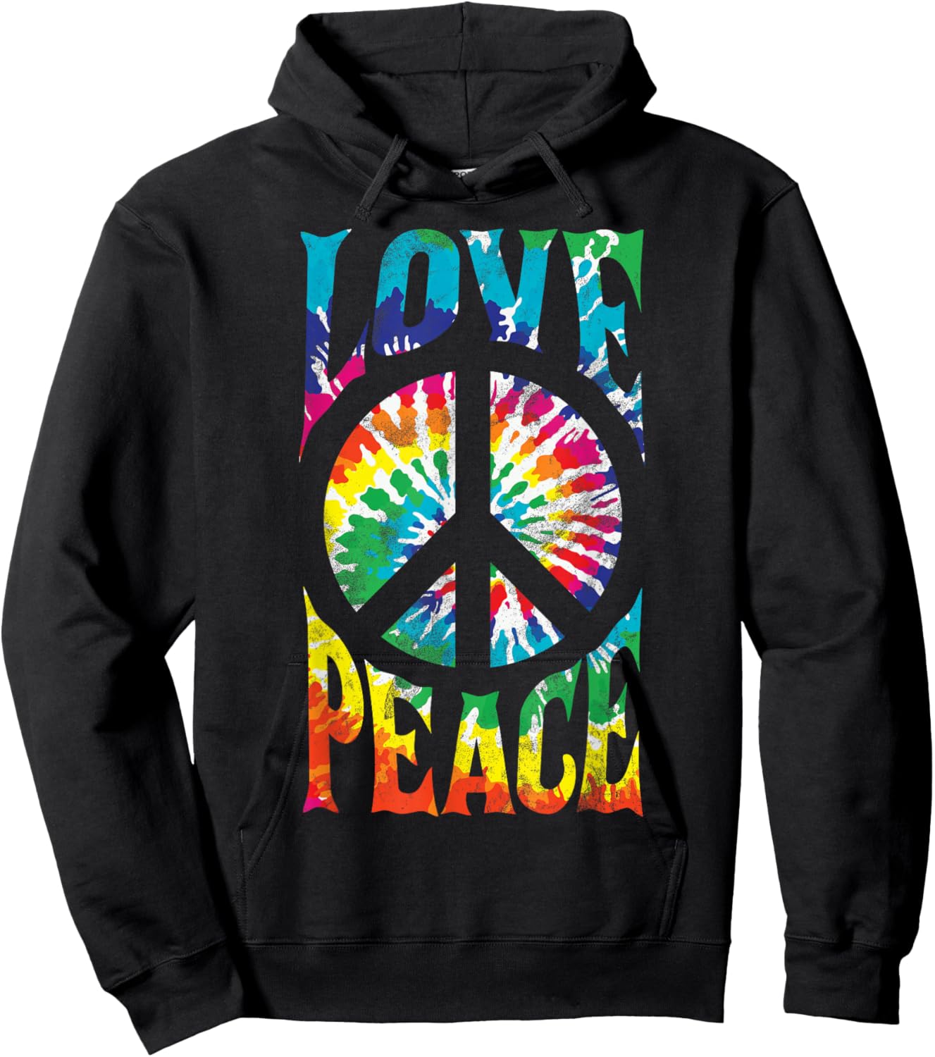 Groovy Tie Dye 70s 80s Retro Hippie Party Design Vintage Hoodie - Hoodie | Black