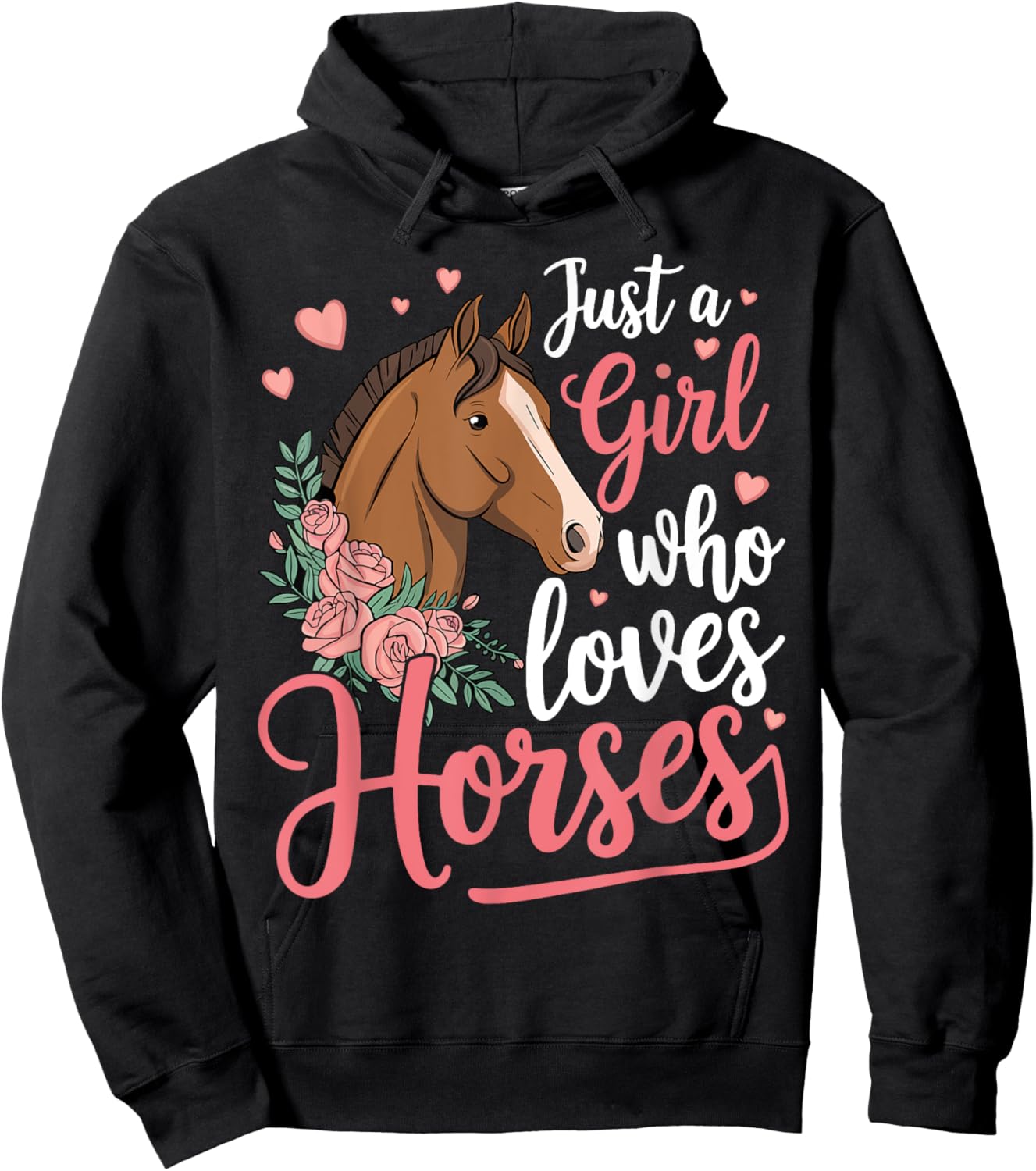 Just A Girl Who Loves Horses Horse Hoodie - Hoodie | Black