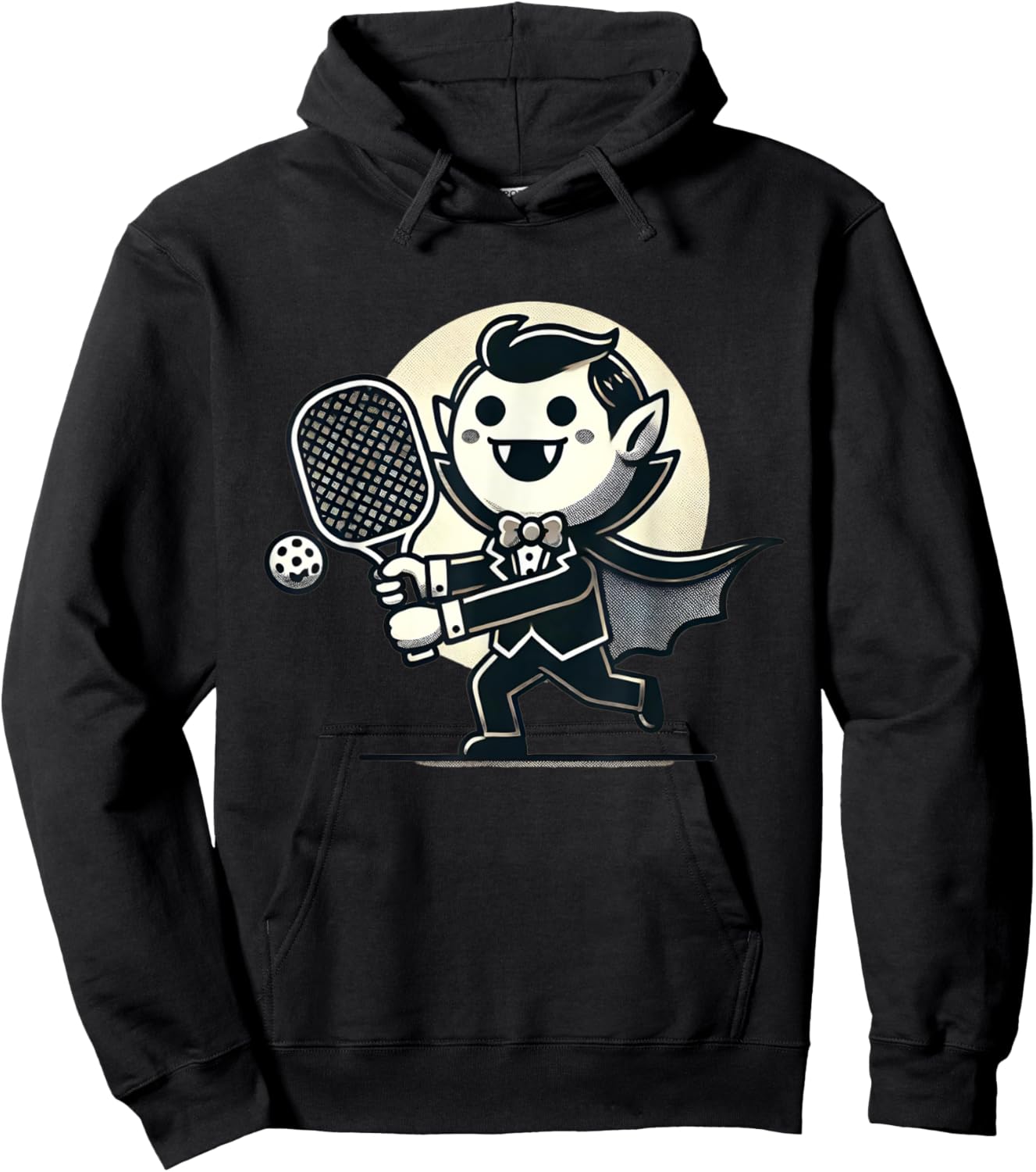 Vampire Pickleball Player Funny Halloween Costume Sports Hoodie - Hoodie | Black