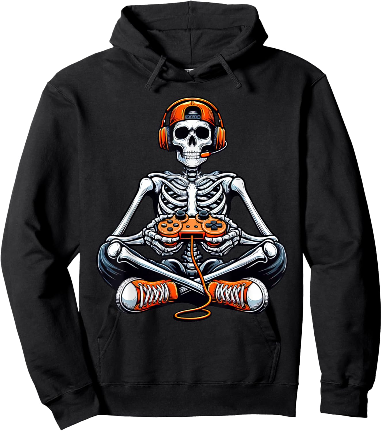 Skeleton Halloween Shirts Gamer Video Gaming Boys Men Kids Hoodie - Hoodie | Black
