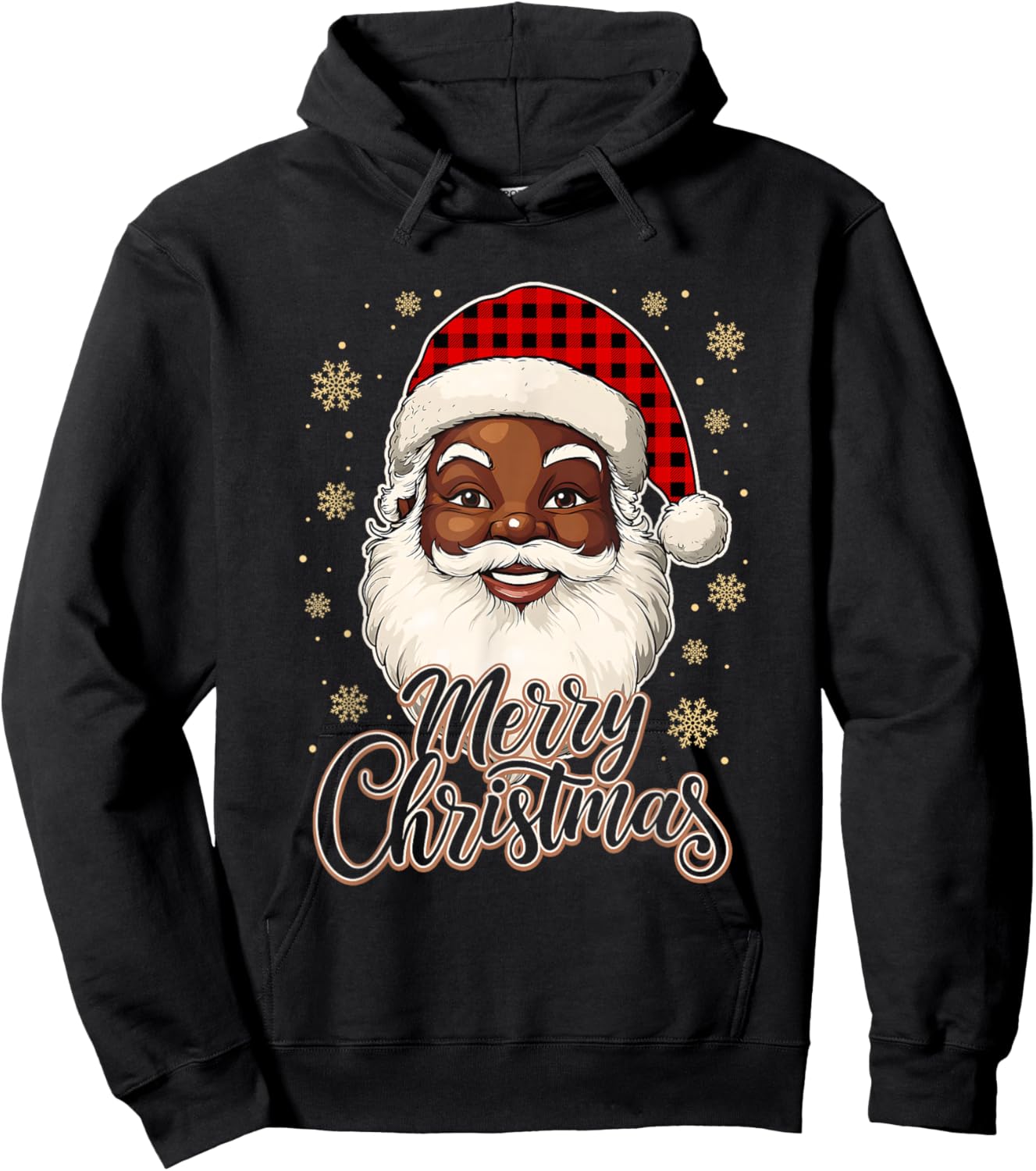 Black African American Christmas Santa Claus Afro Santa Men Hoodie - Hoodie | Black