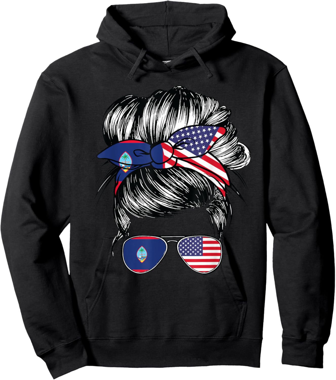 Guam Flag Guamanian Women American USA Heritage Guam Hoodie - Hoodie | Black